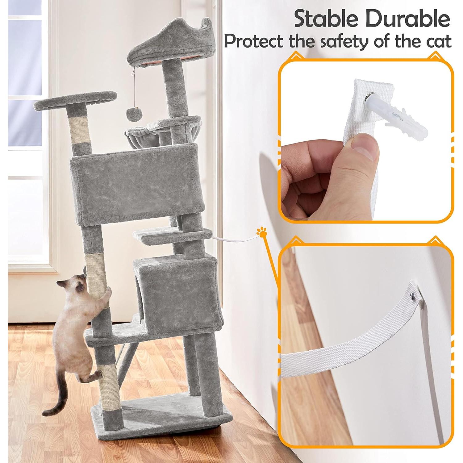 Torre para Gatos Topeakmart 145 cm con Postes para Rascar
