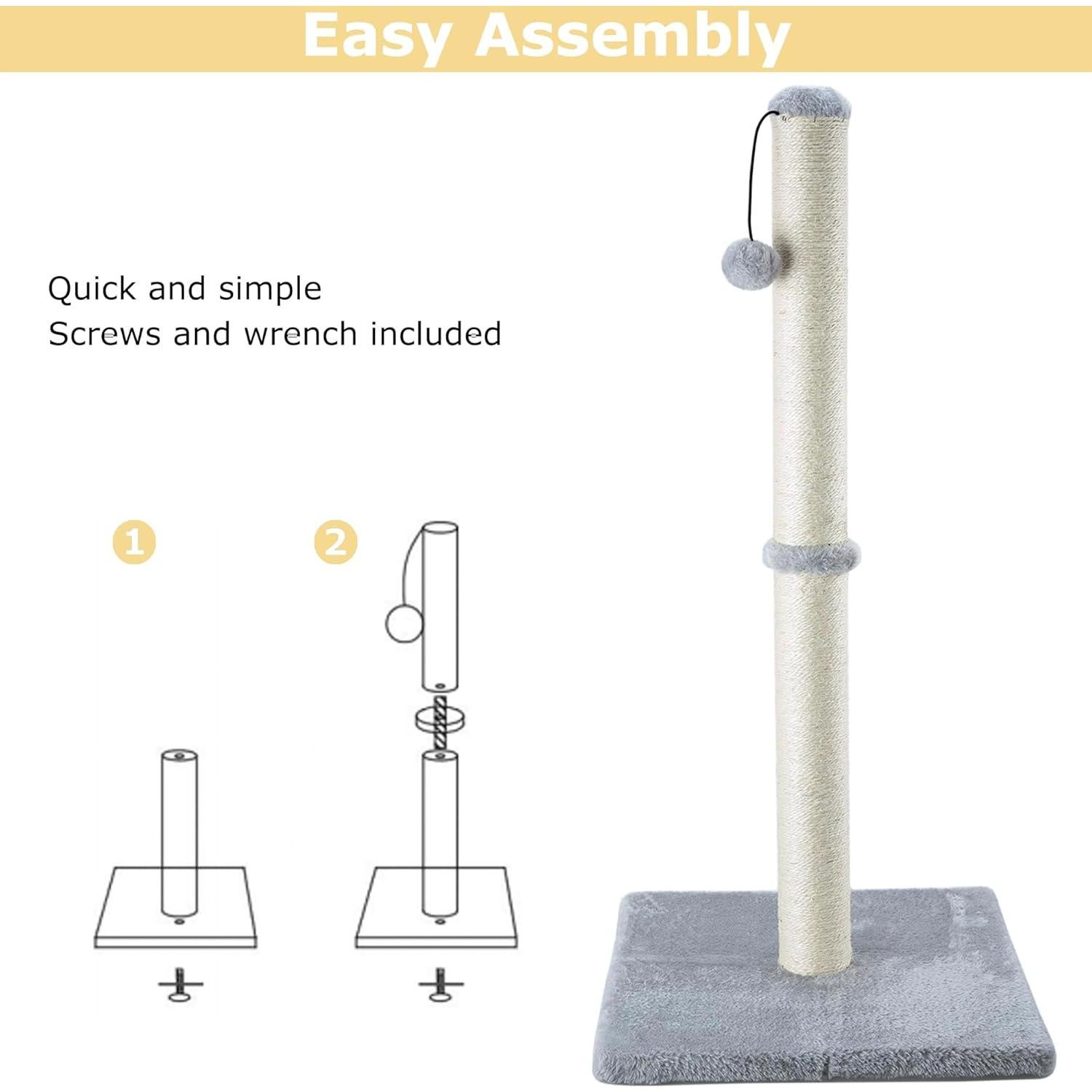 Poste Rascador Alto Dimaka 86 cm para Gatos Grandes - Gris