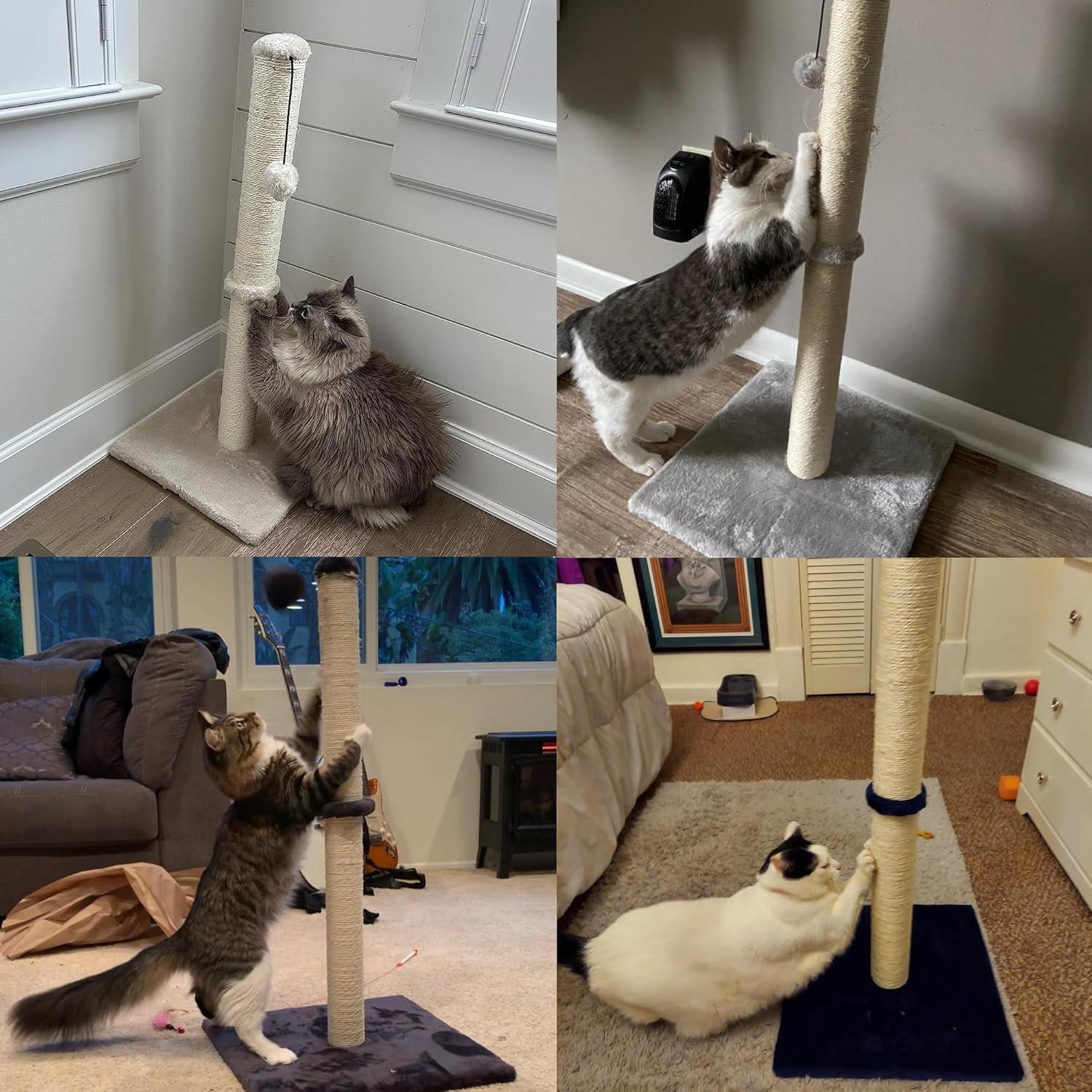 Poste Rascador Alto Dimaka 86 cm para Gatos Grandes - Gris