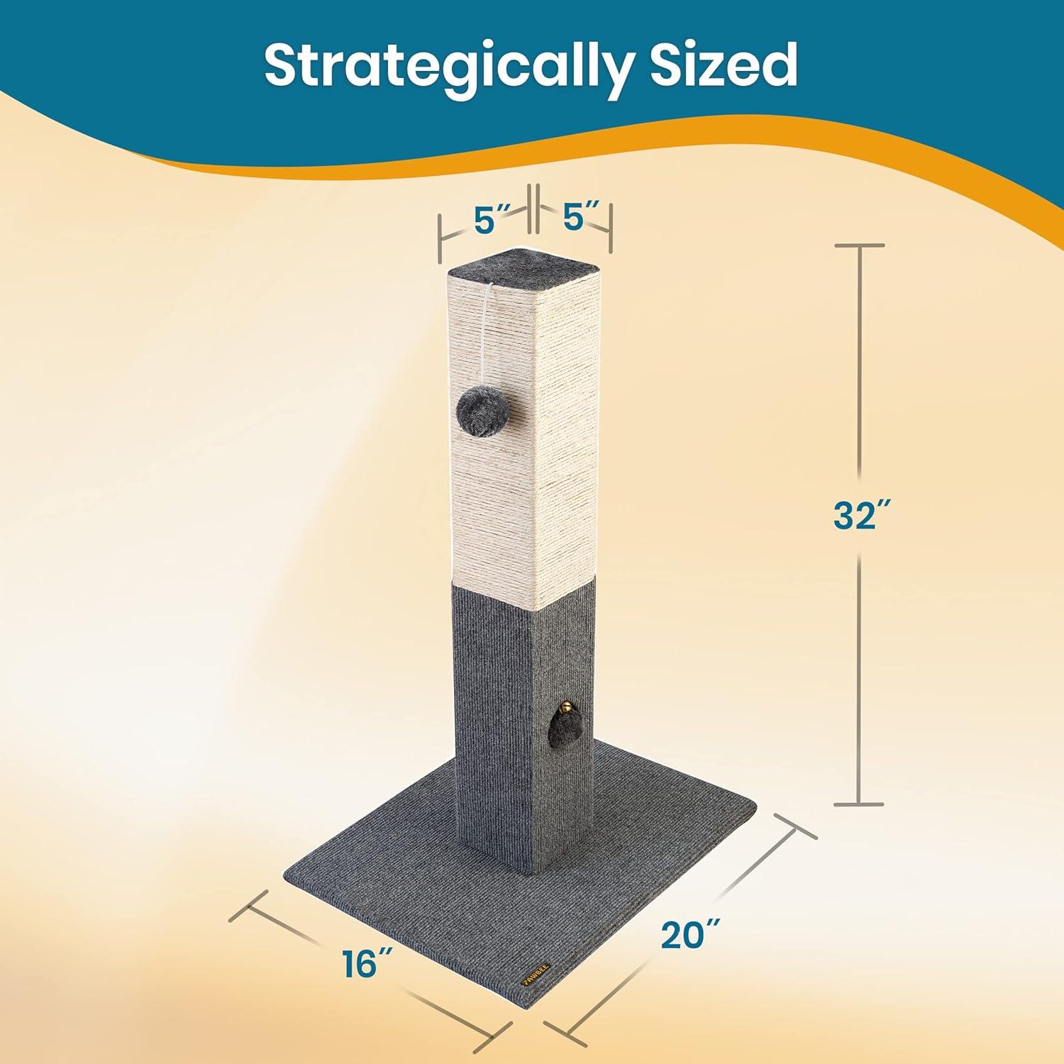 Poste Rascador para Gatos PAWBEE 81 cm con Sisal y Juguete