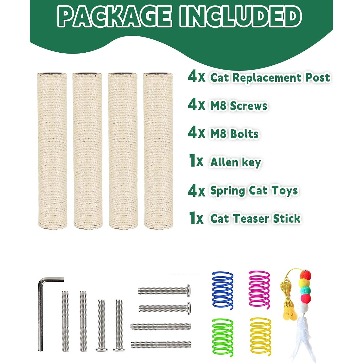 Poste Rascador de Repuesto BNOSDM 40 x 8 cm para Gatos