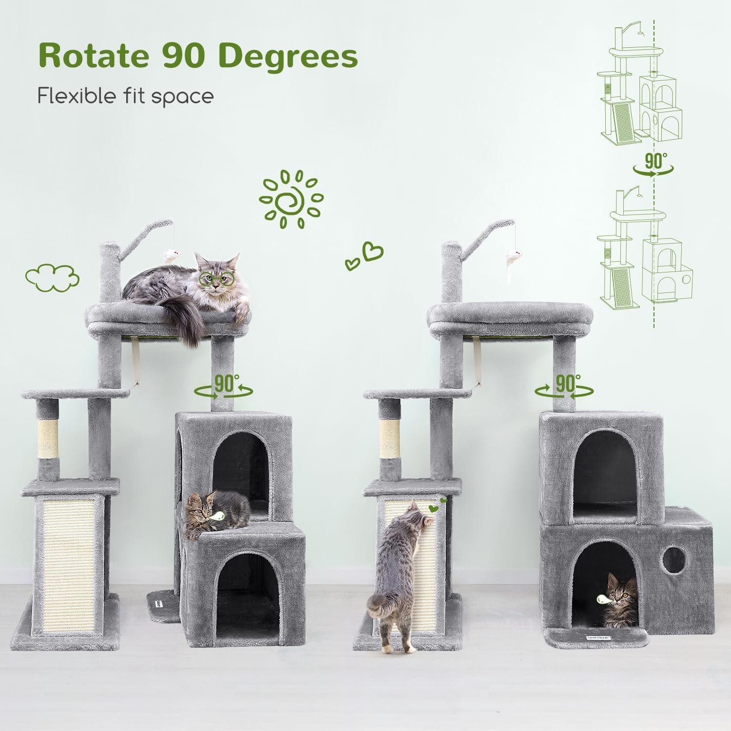Torre para Gatos Globlazer F50 127 cm Gris Claro con Rascador