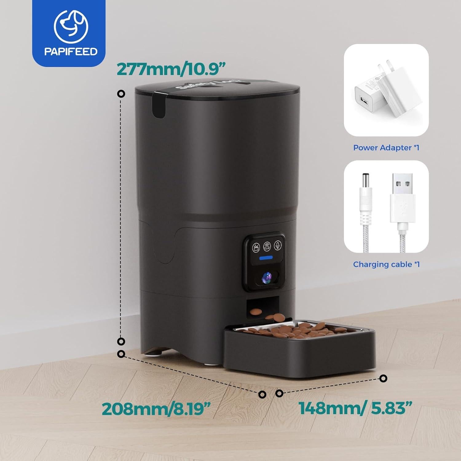 Comedero Automático para Gatos PAPIFEED 6L con Cámara 1080P