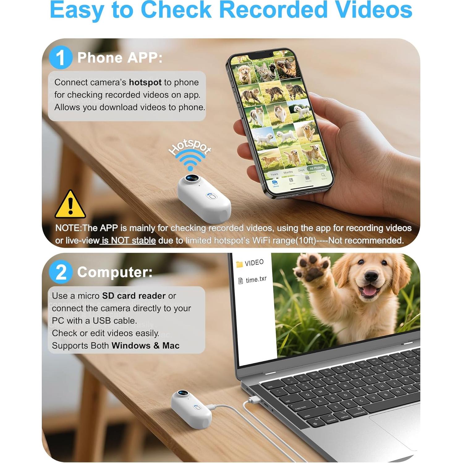 Collar de Cámara para Mascotas H88 - Grabación HD 1080P