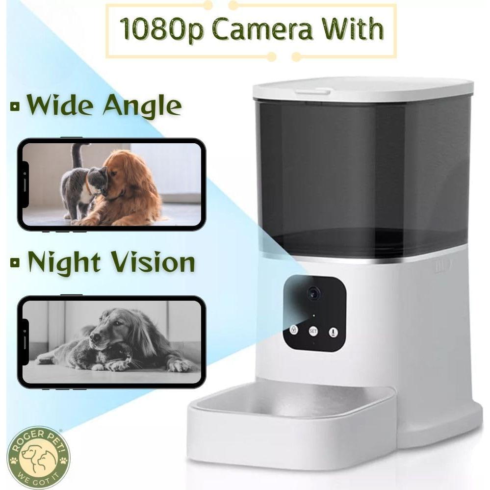 Comedero Automático Inteligente ROGER PET 6L con Cámara HD