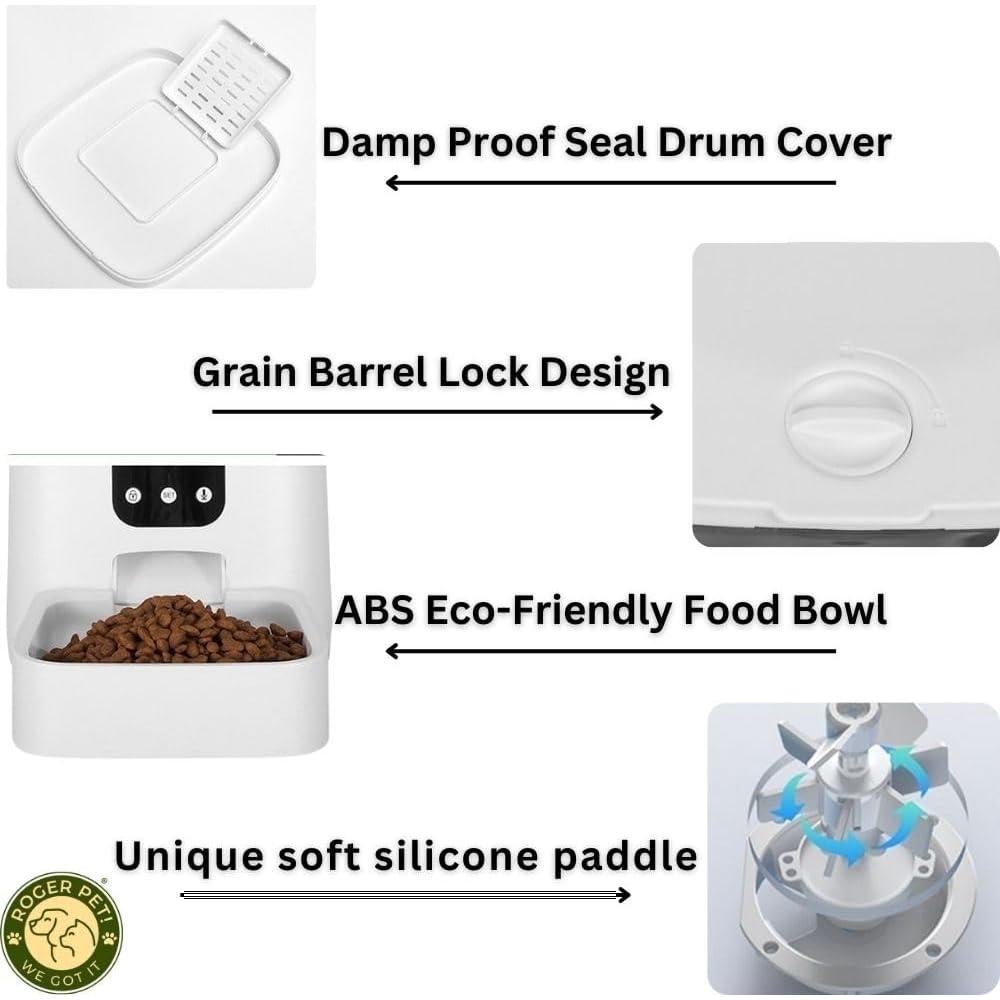 Comedero Automático Inteligente ROGER PET 6L con Cámara HD