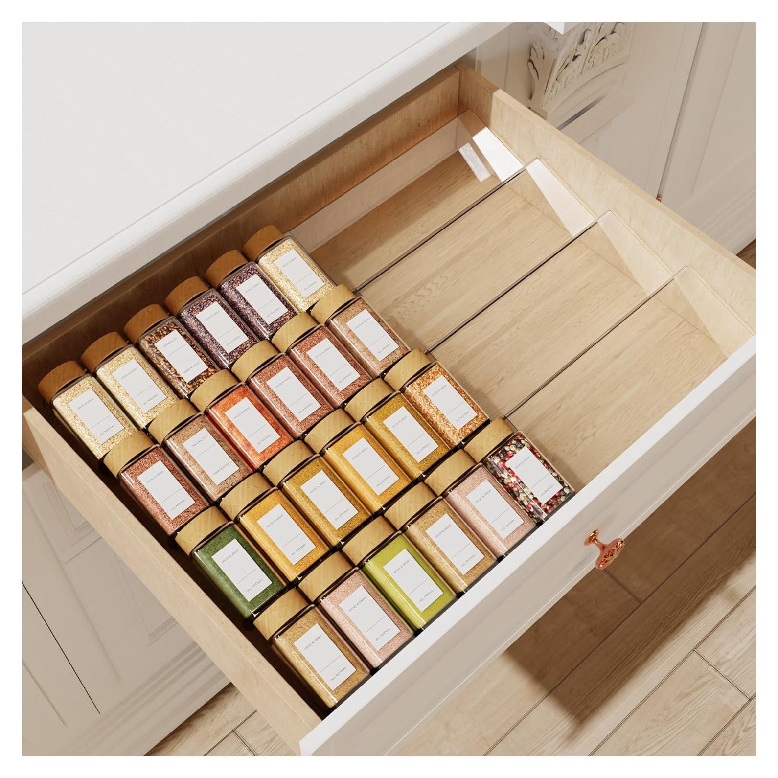 Organizador de Cajones de Especias Jadehom 4 Niveles Acrílico 33-66 cm