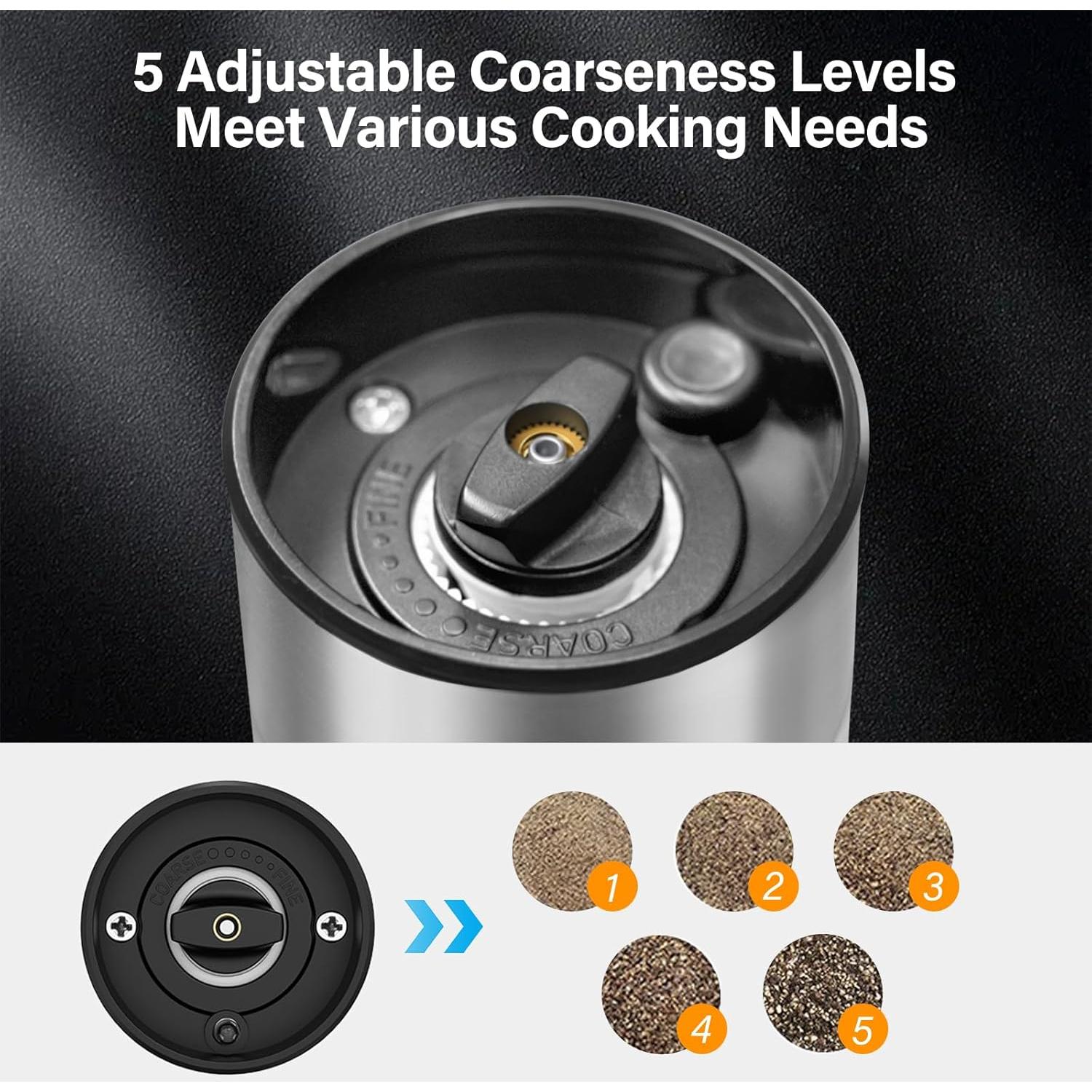 Juego de Molinillos Eléctricos de Sal y Pimienta NIHEWON 190ml