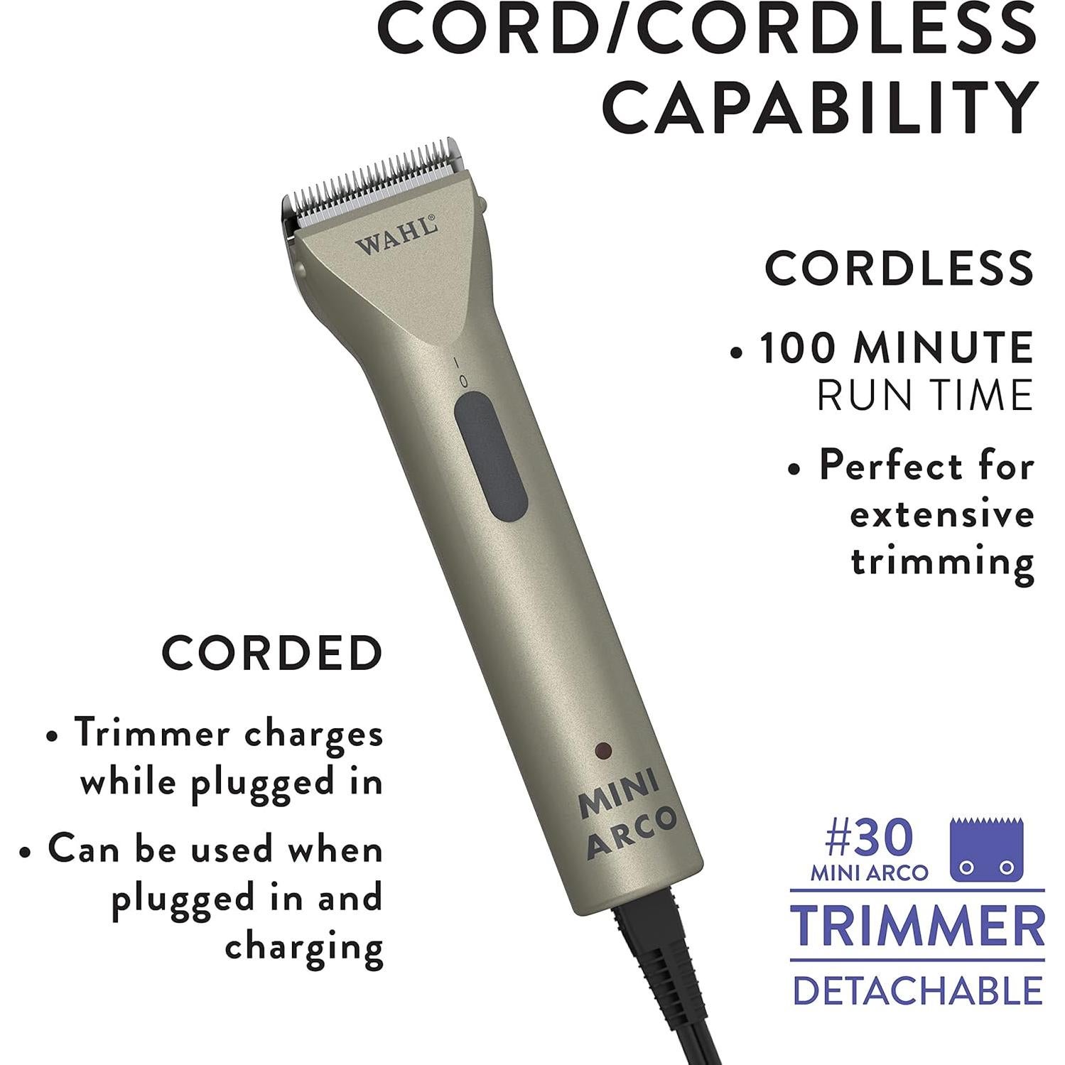 Recortadora Wahl MiniArco para Mascotas con Cuchilla #30