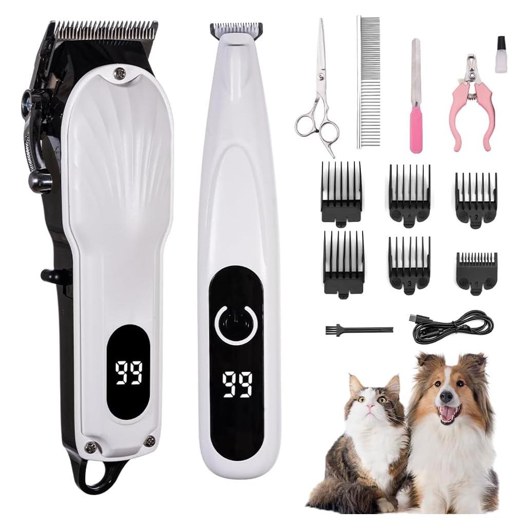 Kit de Aseo 2 en 1 VCM Cortapelos Inalámbrico para Mascotas