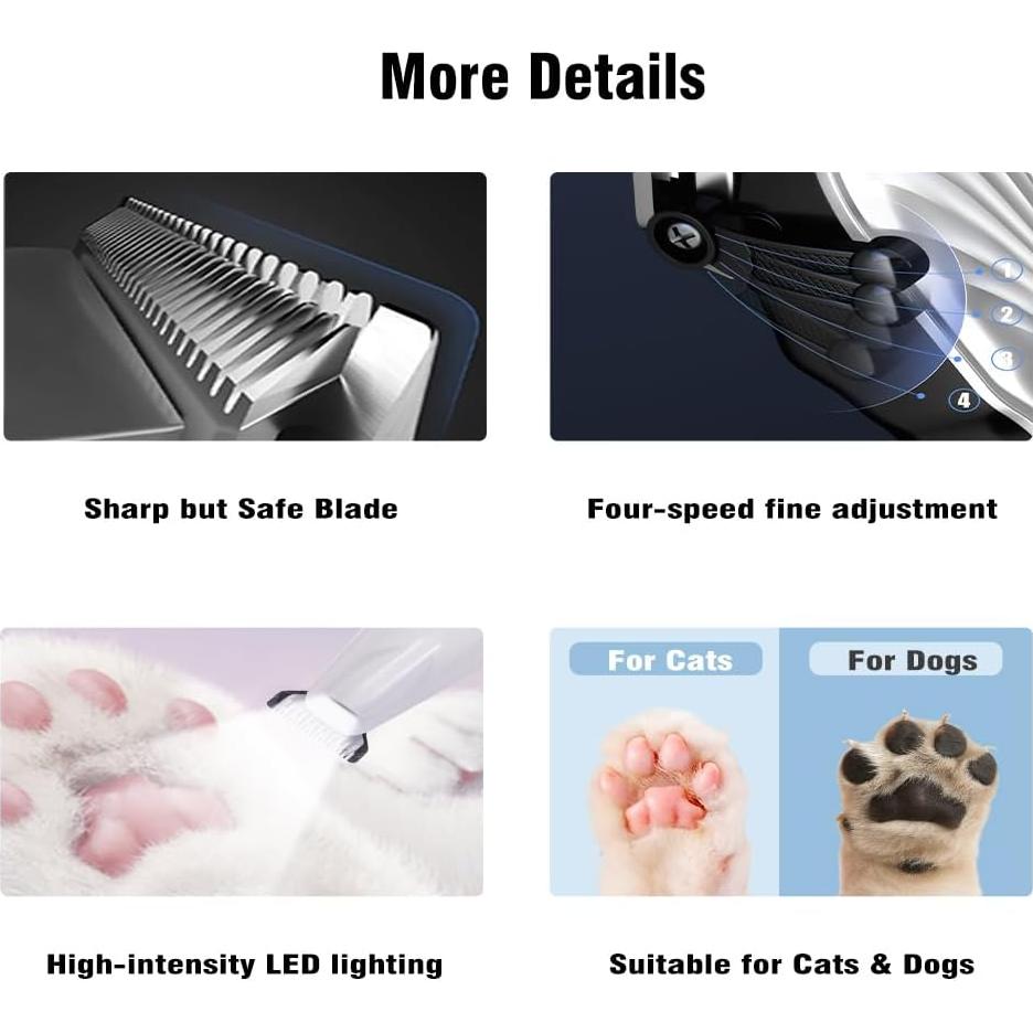 Kit de Aseo 2 en 1 VCM Cortapelos Inalámbrico para Mascotas