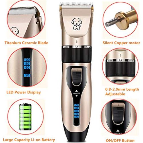 Cortadora de Pelo para Perros Gumodo USB Recargable Silenciosa