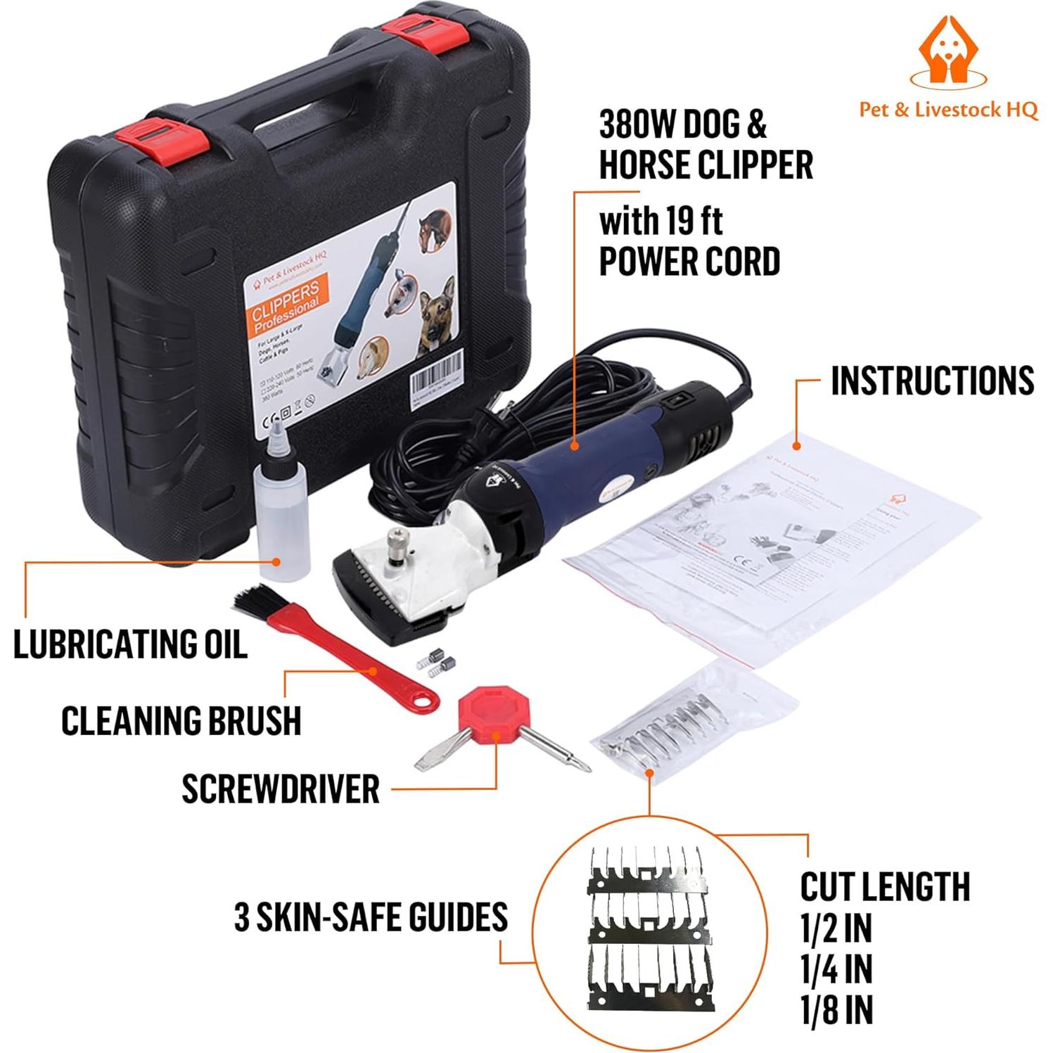 Cortadora de Pelo Profesional para Perros Grandes Pet Control HQ - 380W