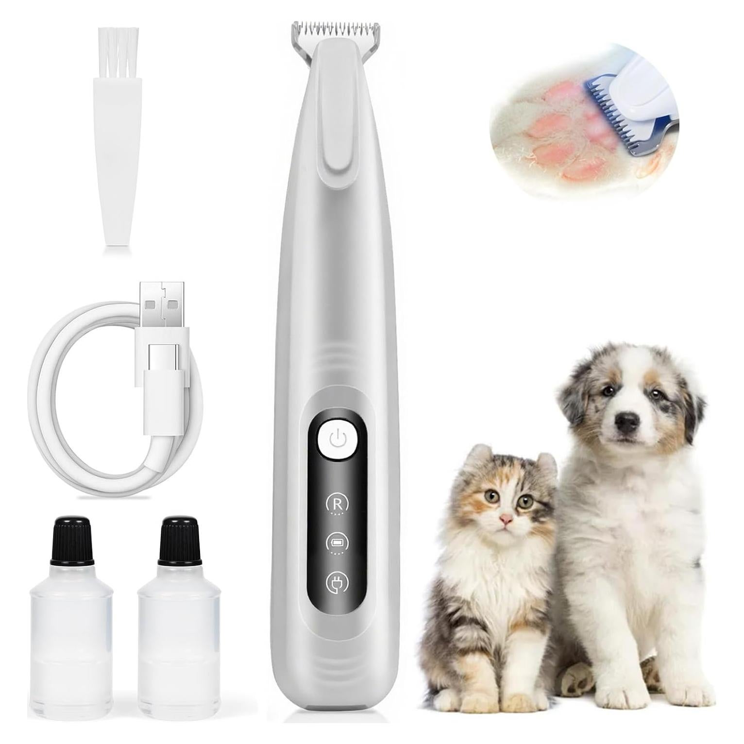 Recortadora de patas de perro AMNICOOK recargable IPX4 con luz LED