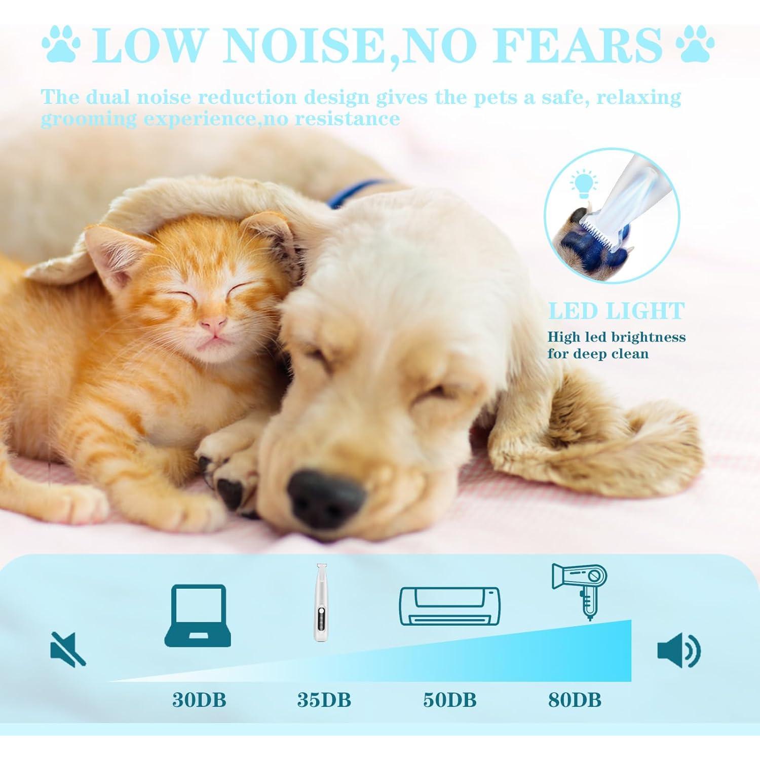 Recortadora de patas de perro AMNICOOK recargable IPX4 con luz LED