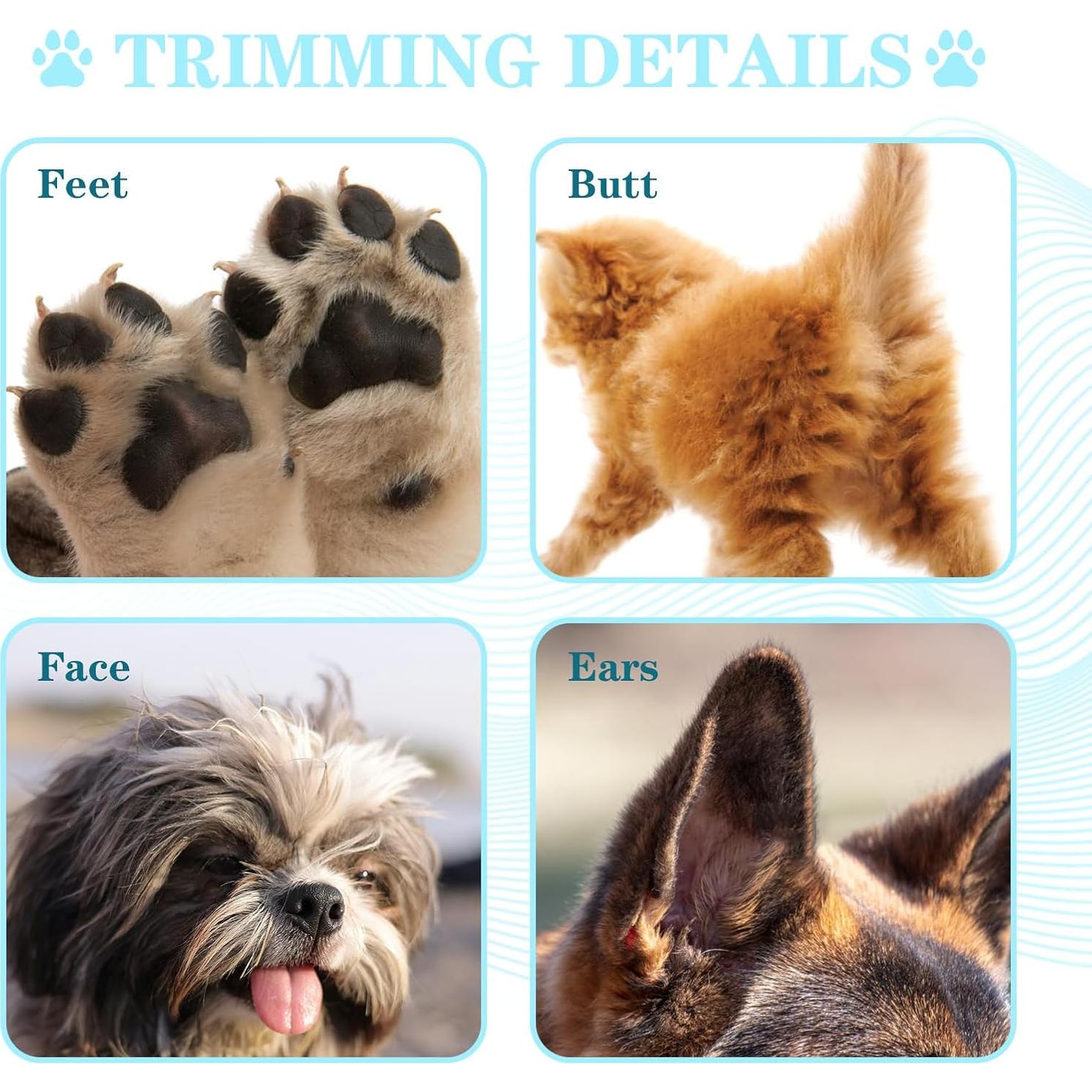 Recortadora de patas de perro AMNICOOK recargable IPX4 con luz LED