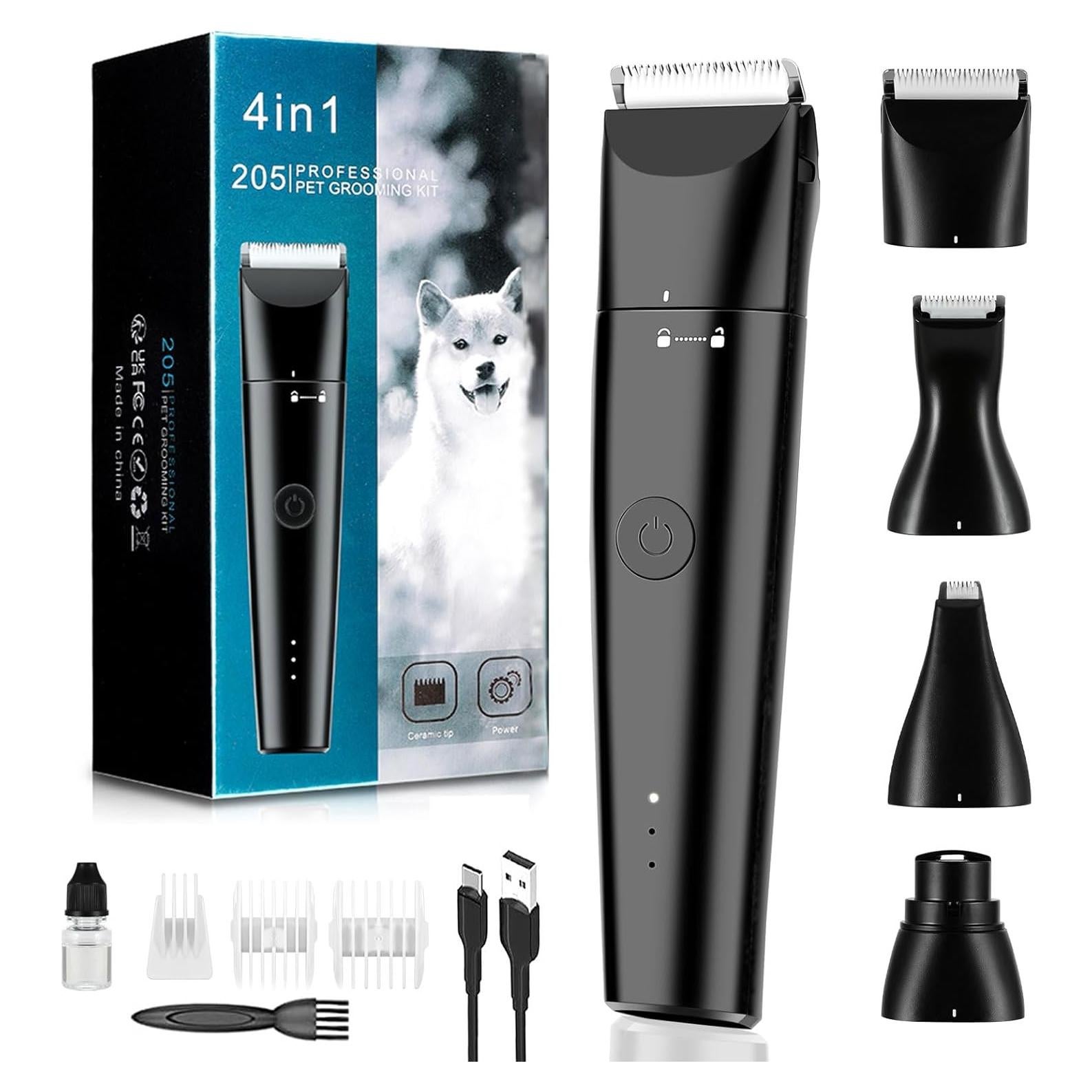 Kit de Aseo para Mascotas Vitoki 4 en 1 Cortadora Inalámbrica