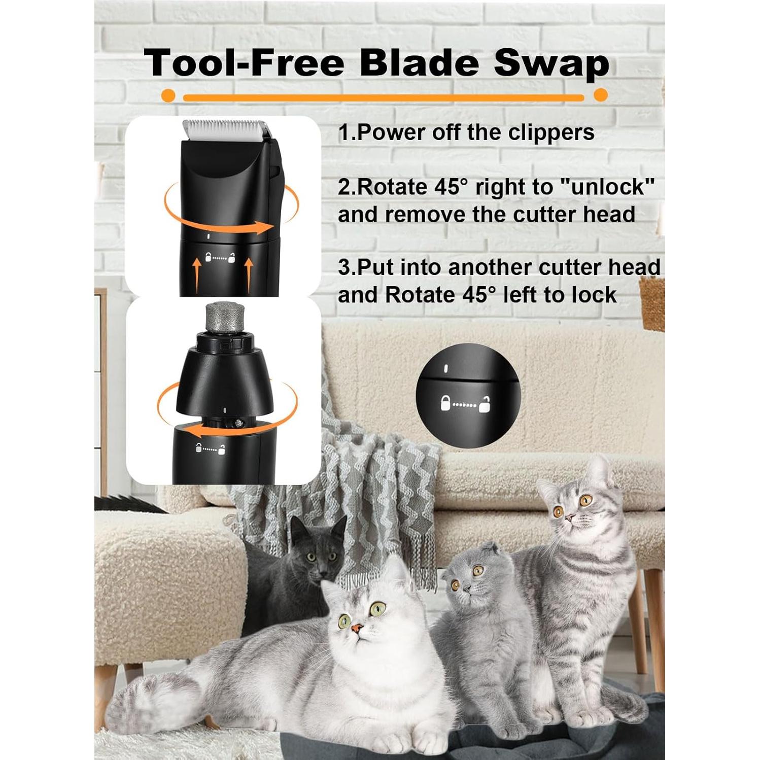 Kit de Aseo para Mascotas Vitoki 4 en 1 Cortadora Inalámbrica