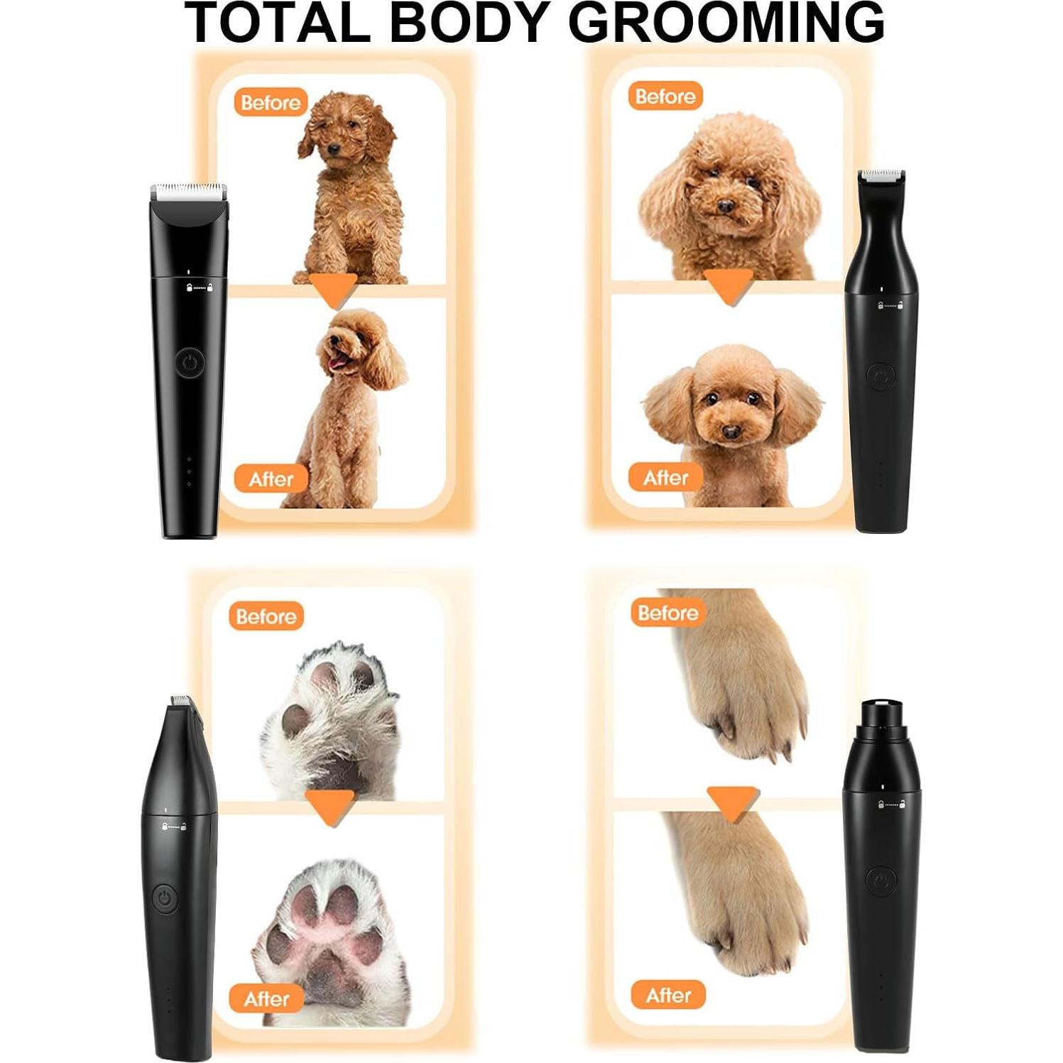 Kit de Aseo para Mascotas Vitoki 4 en 1 Cortadora Inalámbrica