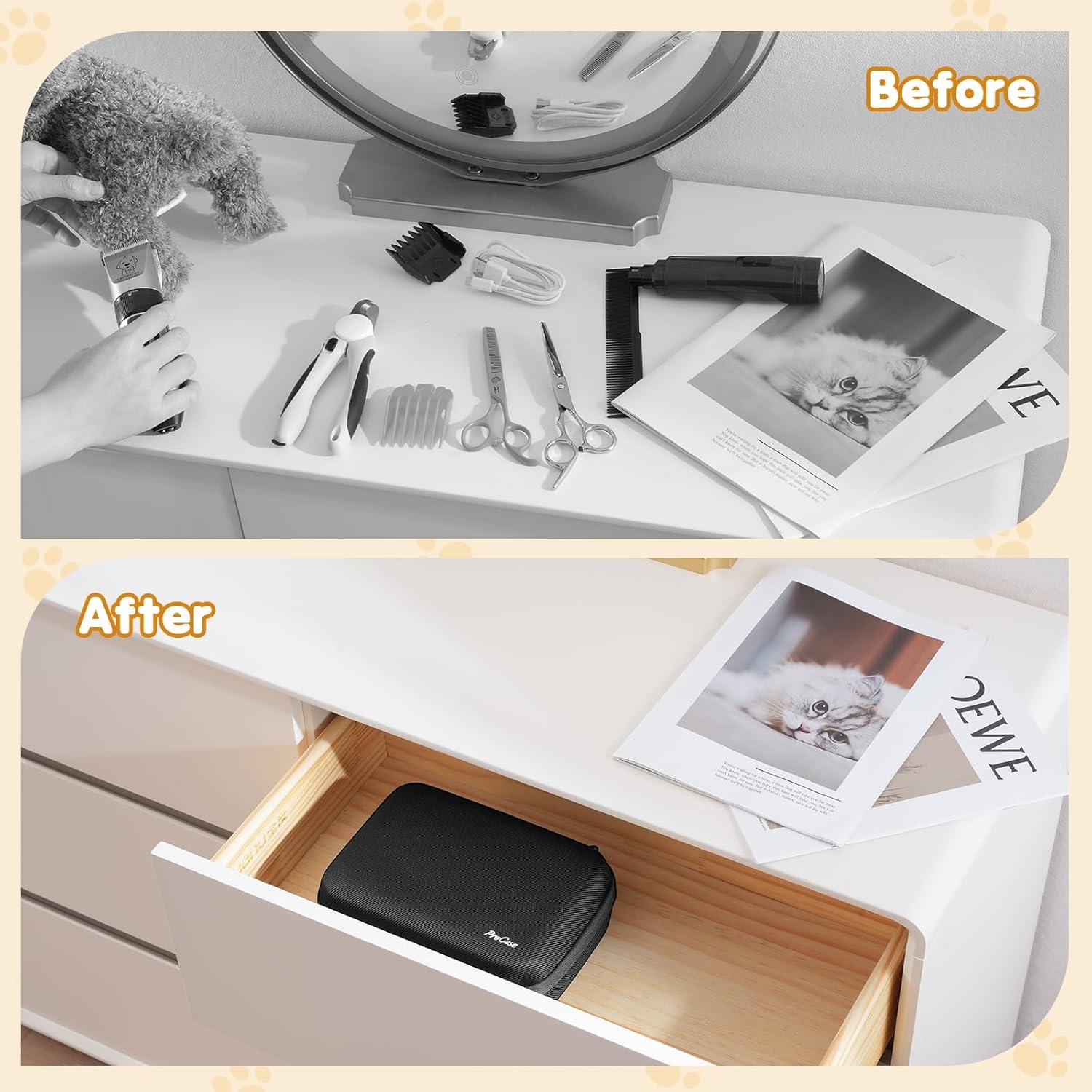 Estuche Duro ProCase para Herramientas de Aseo de Mascotas - Negro