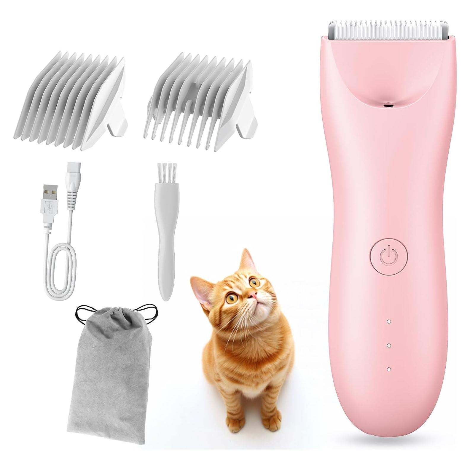 Cortadora de Pelo para Perros Grimgrow Inalámbrica Rosa LED