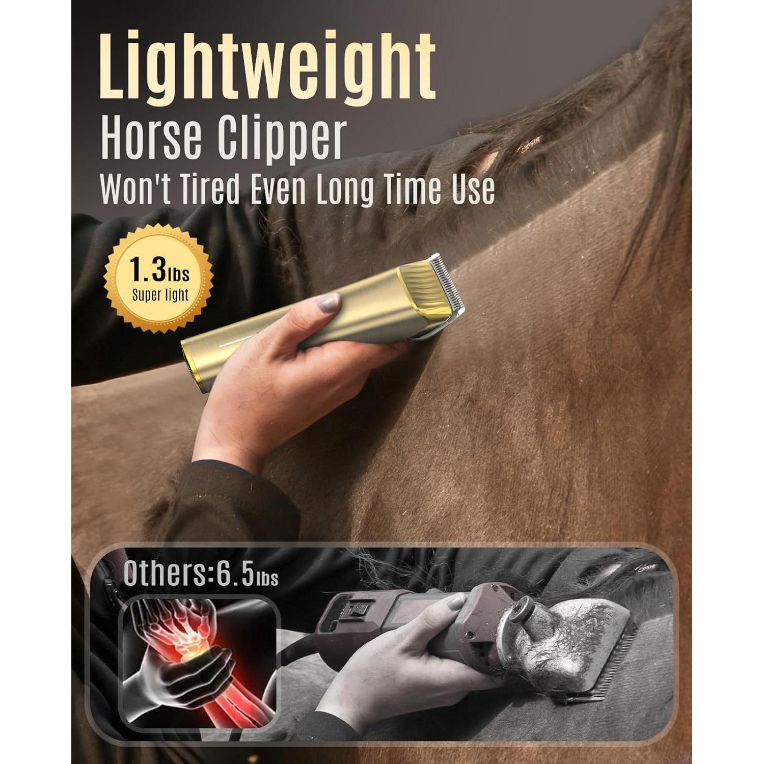 Cortapelos Inalámbrico para Caballos Oneisall RK-034, 11 Piezas