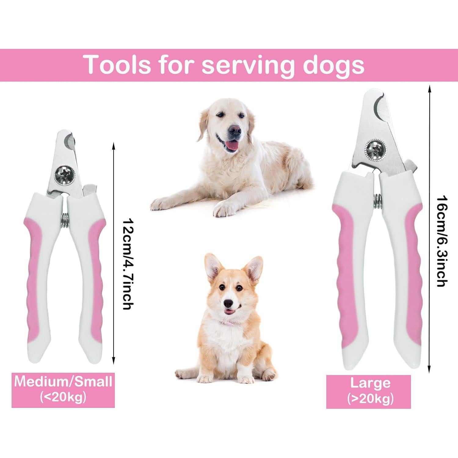 Kit de Cortadores de Uñas para Mascotas DAOGUAUNG 5 Piezas Rosa