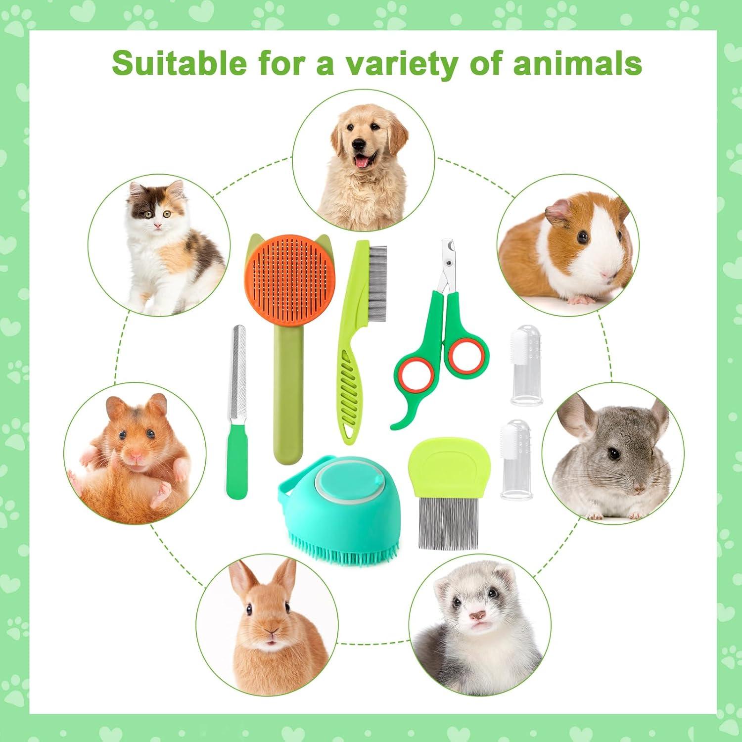 Kit de Limpieza para Mascotas VCZONE 8 Piezas Verde