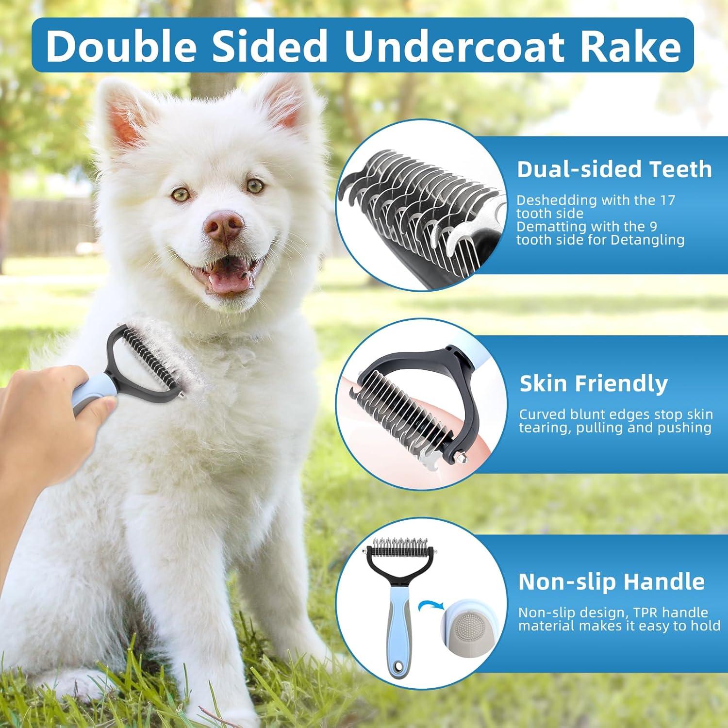 Kit de Acicalamiento para Mascotas Lanswood 6 Piezas Azul