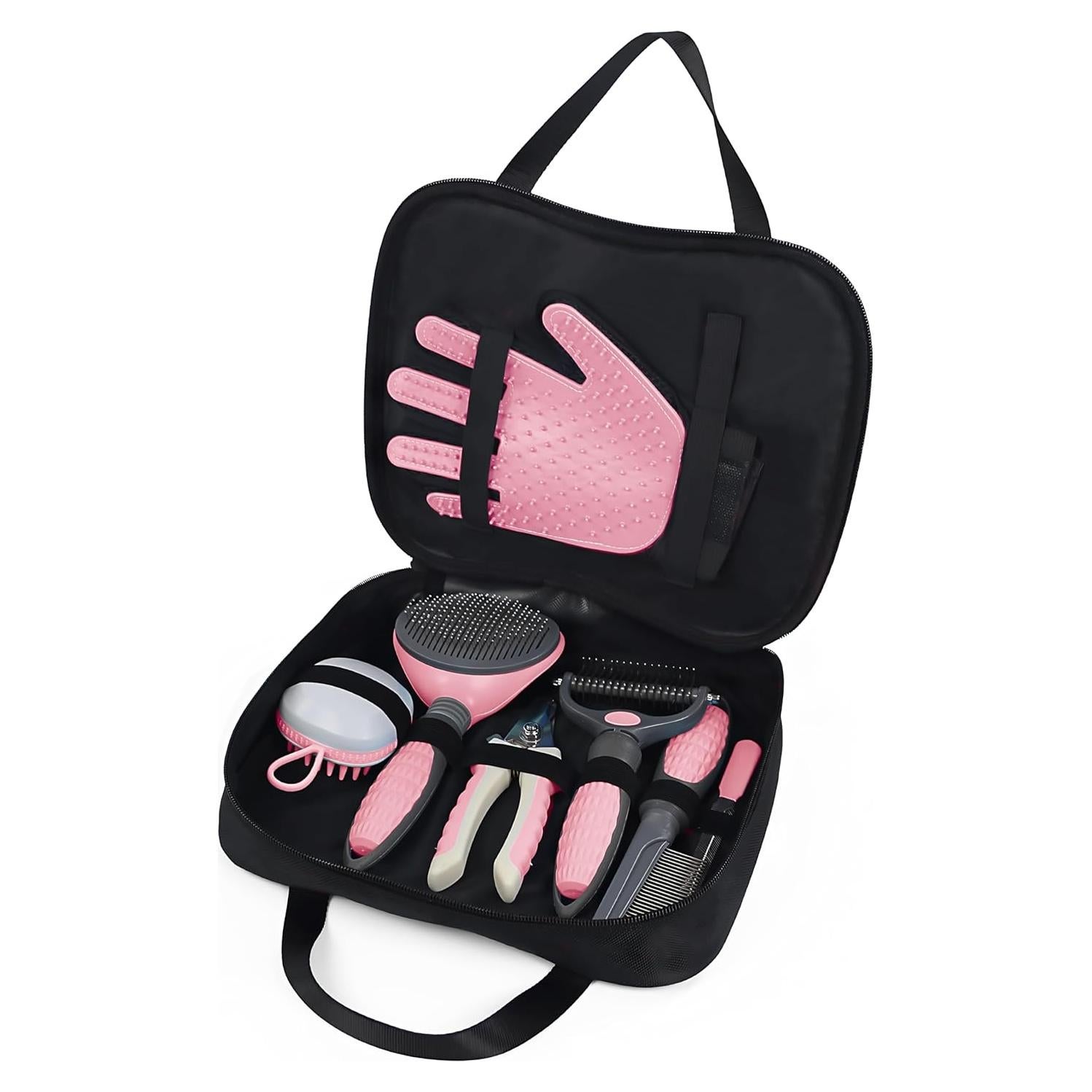 Kit de Aseo para Mascotas Wisedog - 7 Piezas Rosa Mejorado