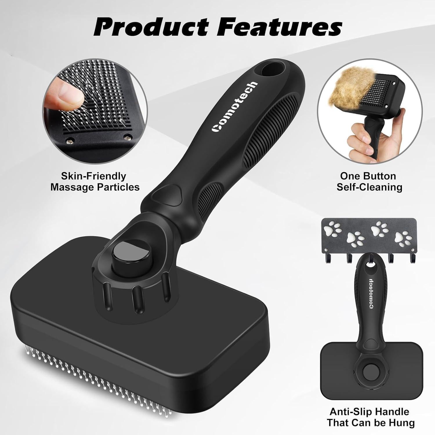 Kit de Aseo para Gatos Comotech - Cepillo, Cortador y Peine