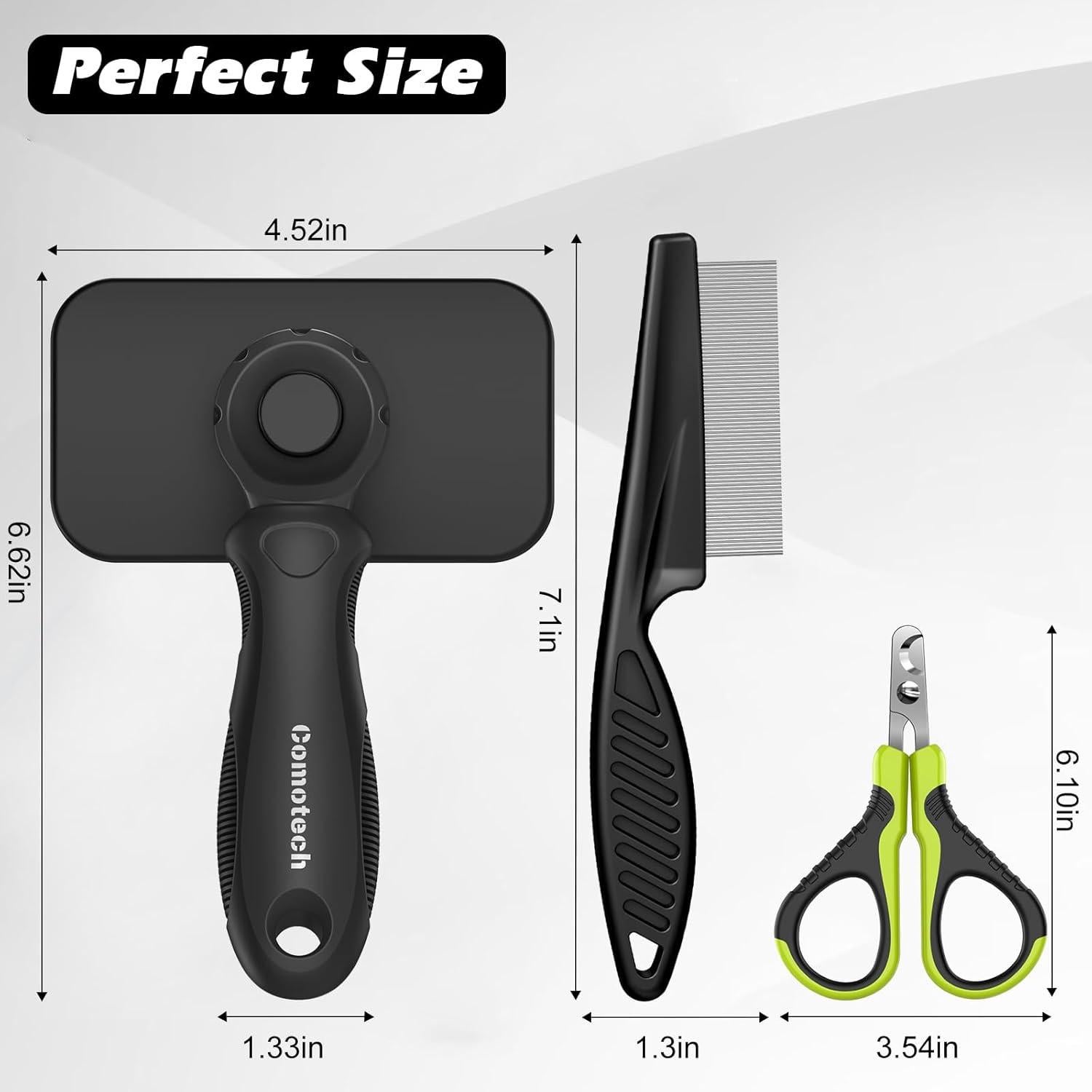 Kit de Aseo para Gatos Comotech - Cepillo, Cortador y Peine