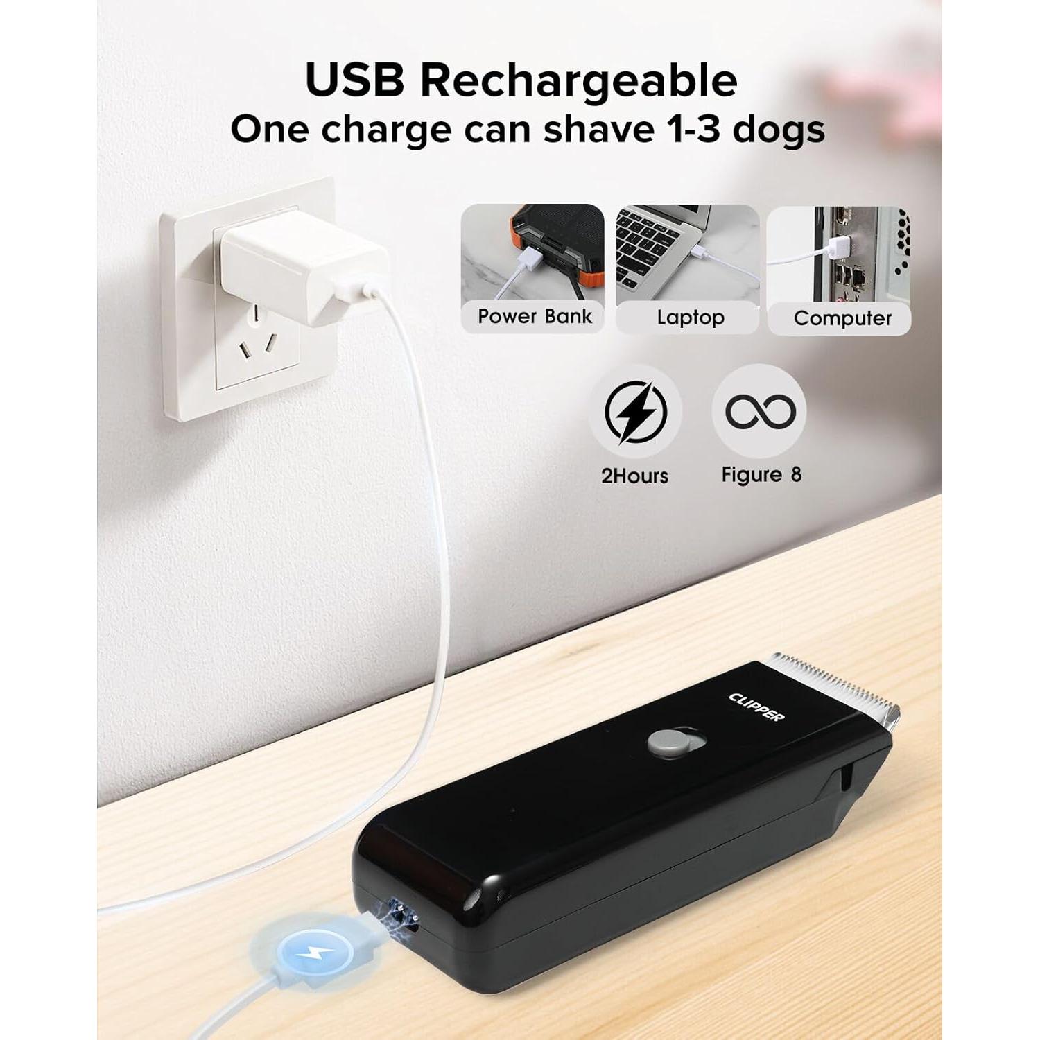 Cortadora de Pelo para Mascotas LEMULEGU Inalámbrica Negra