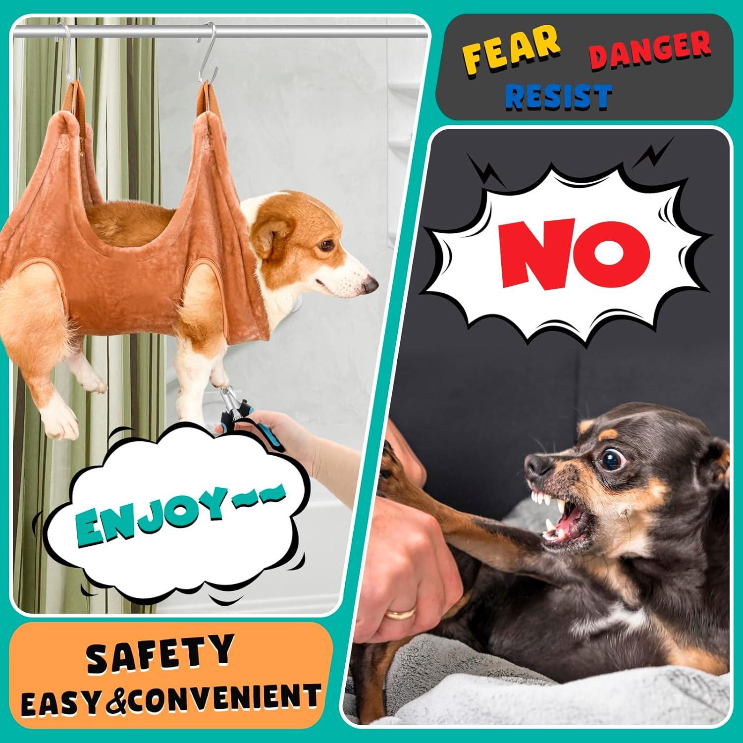 Kit de Aseo para Perros WSCXSC Hamaca Cortauñas XS Café