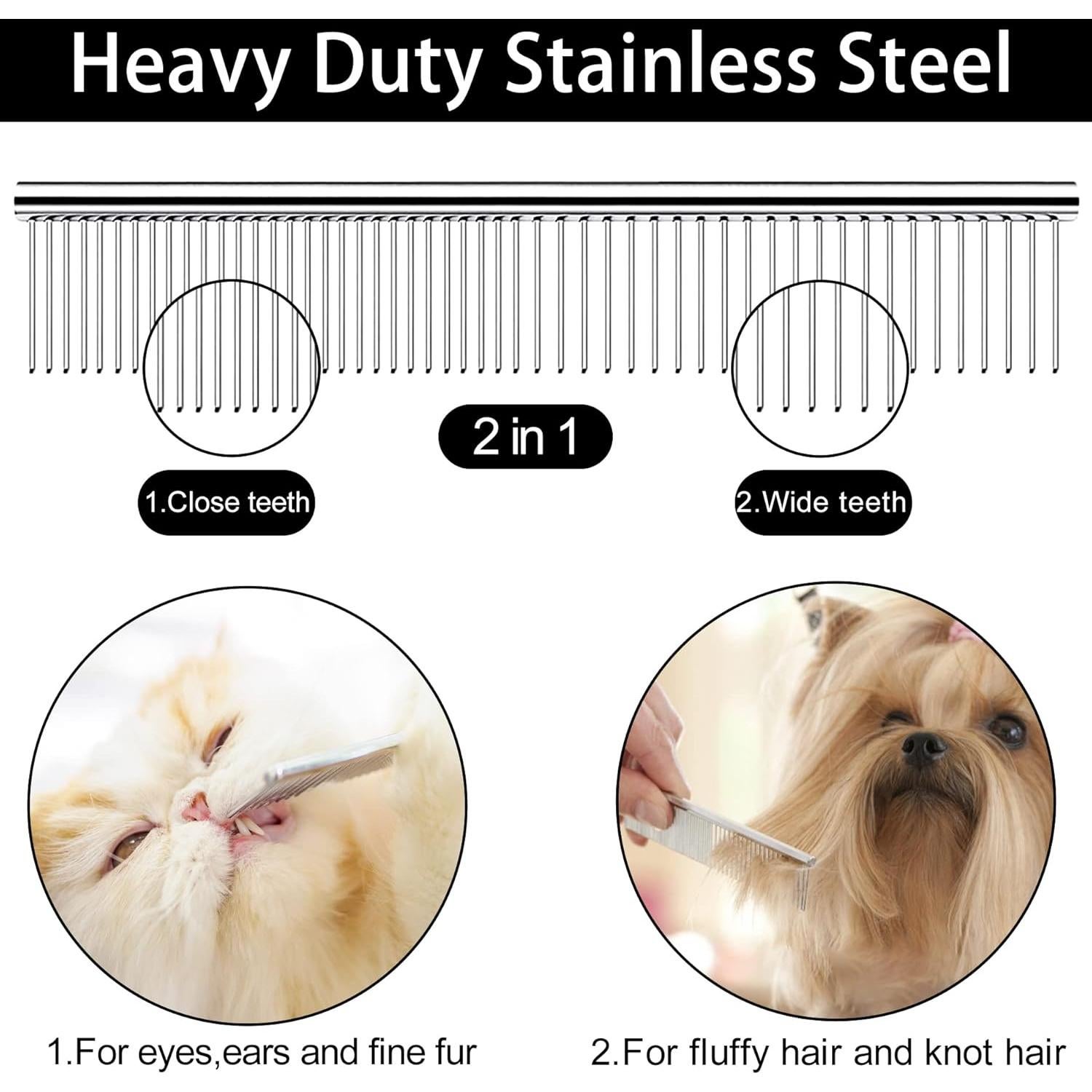 Kit de Tijeras para Cuidado de Mascotas Wikdey 7 en 1