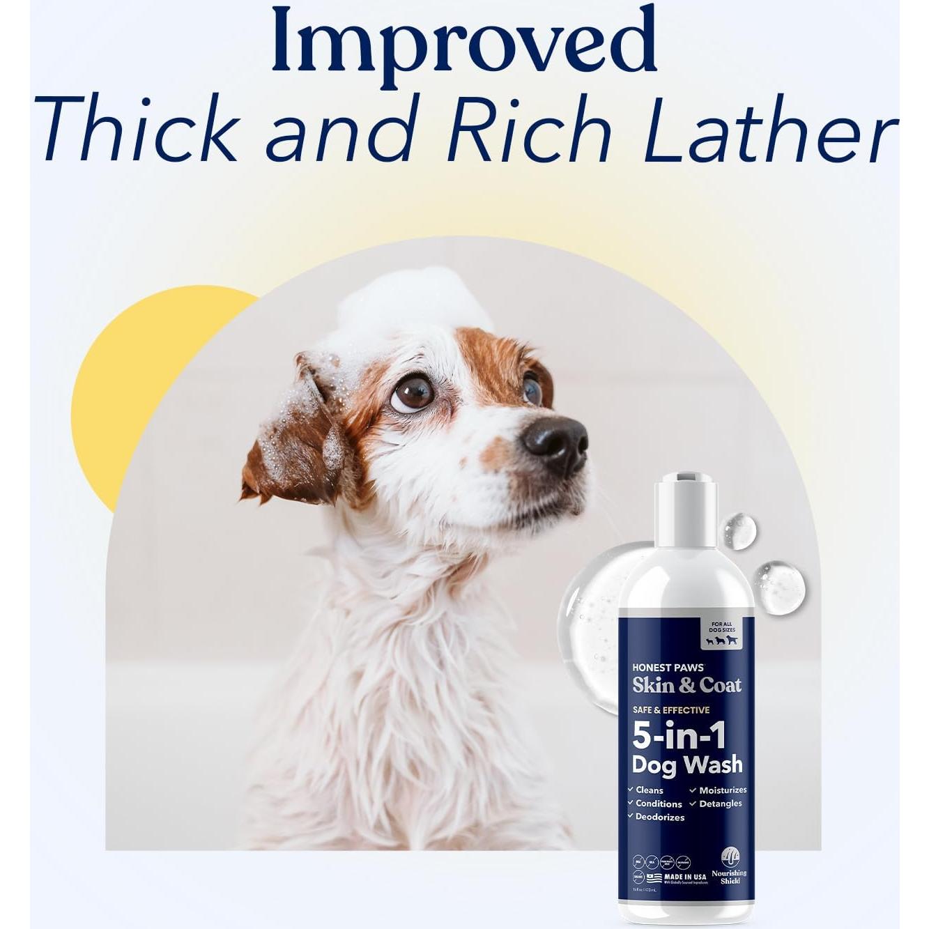 Champú y Acondicionador para Perros Honest Paws 5 en 1 - 473 ml