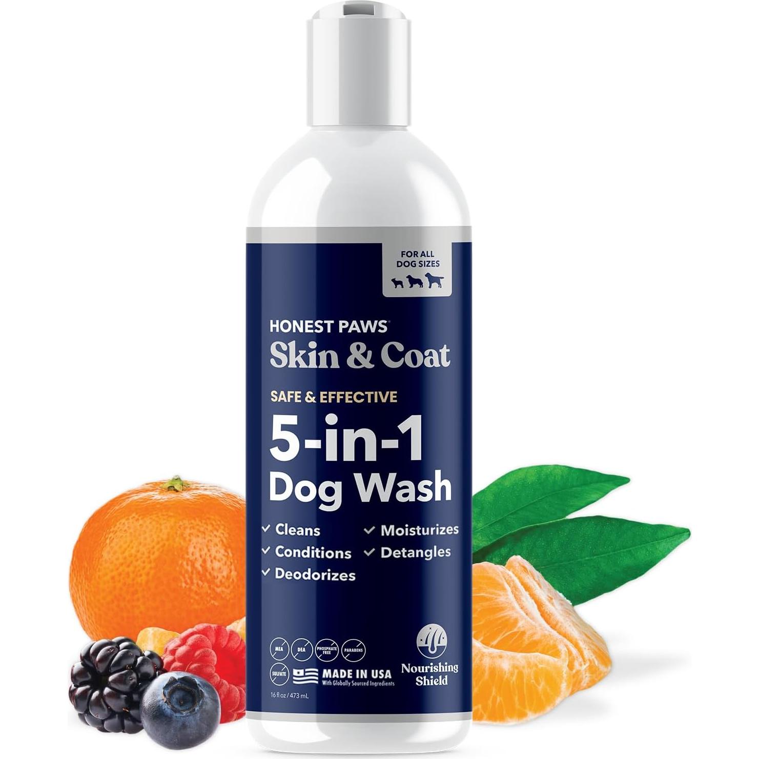 Champú y Acondicionador para Perros Honest Paws 5 en 1 - 473 ml