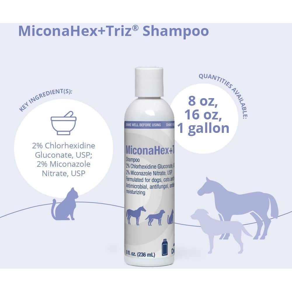 Champú Dechra MiconaHex+Triz 226g para Perros, Gatos y Caballos
