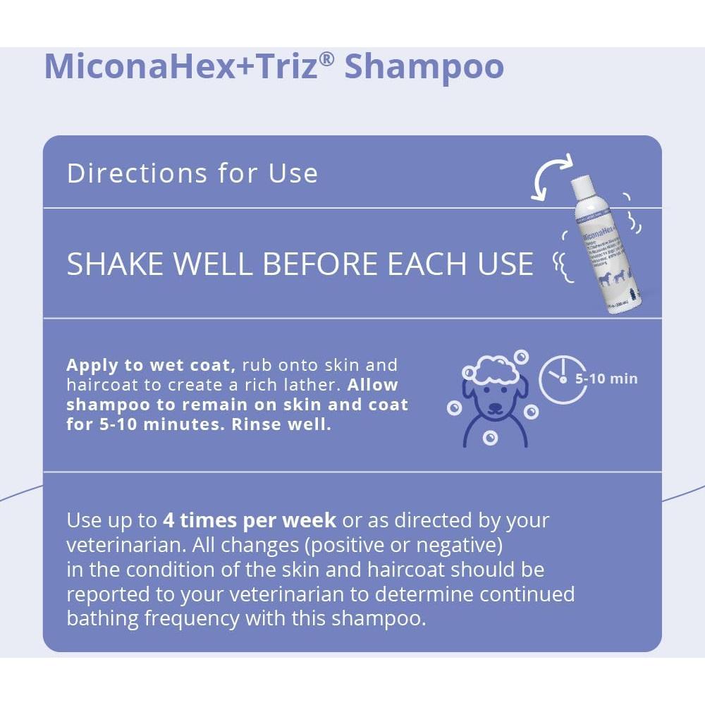 Champú Dechra MiconaHex+Triz 226g para Perros, Gatos y Caballos