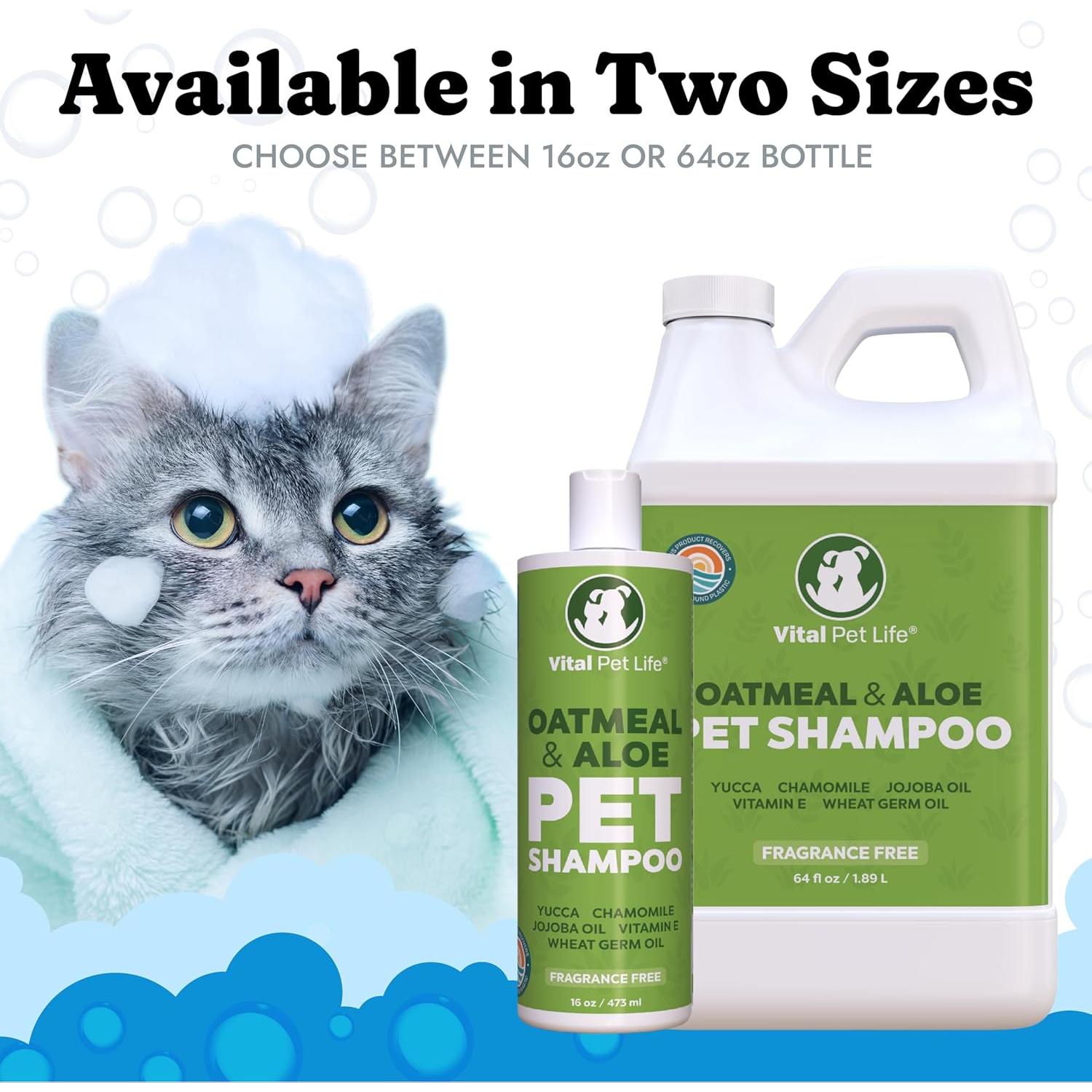 Champú Natural para Perros Vital Pet Life 64 oz - Avena y Aloe Vera