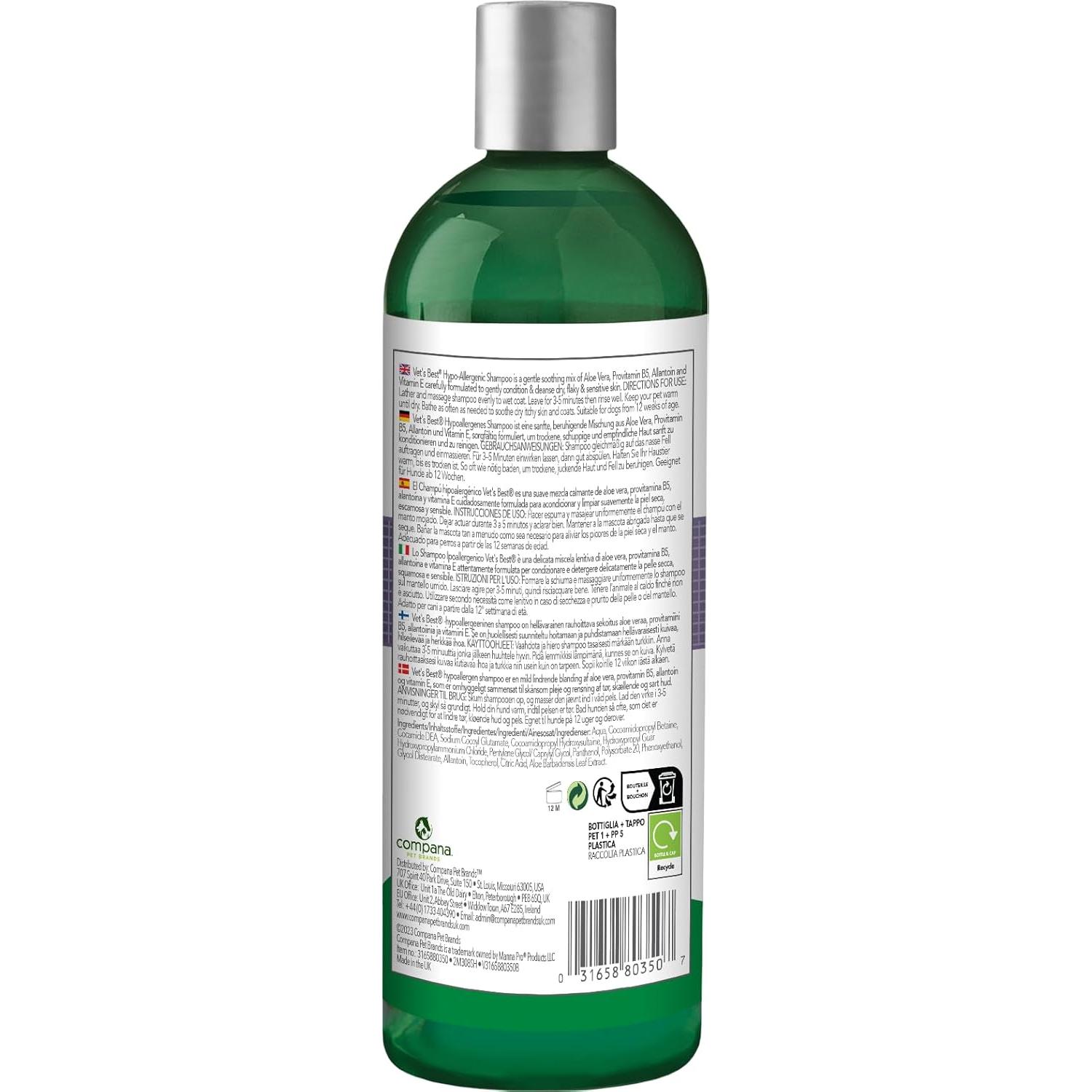 Champú Hipoalergénico Vet's Best para Perros 473 ml - Piel Sensible