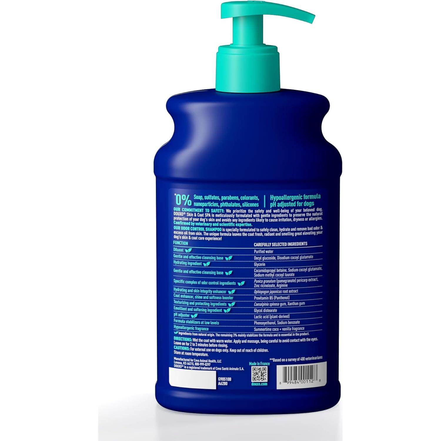 Champú DOUXO Skin & Coat SPA para Perros 473 ml - Control de Olores