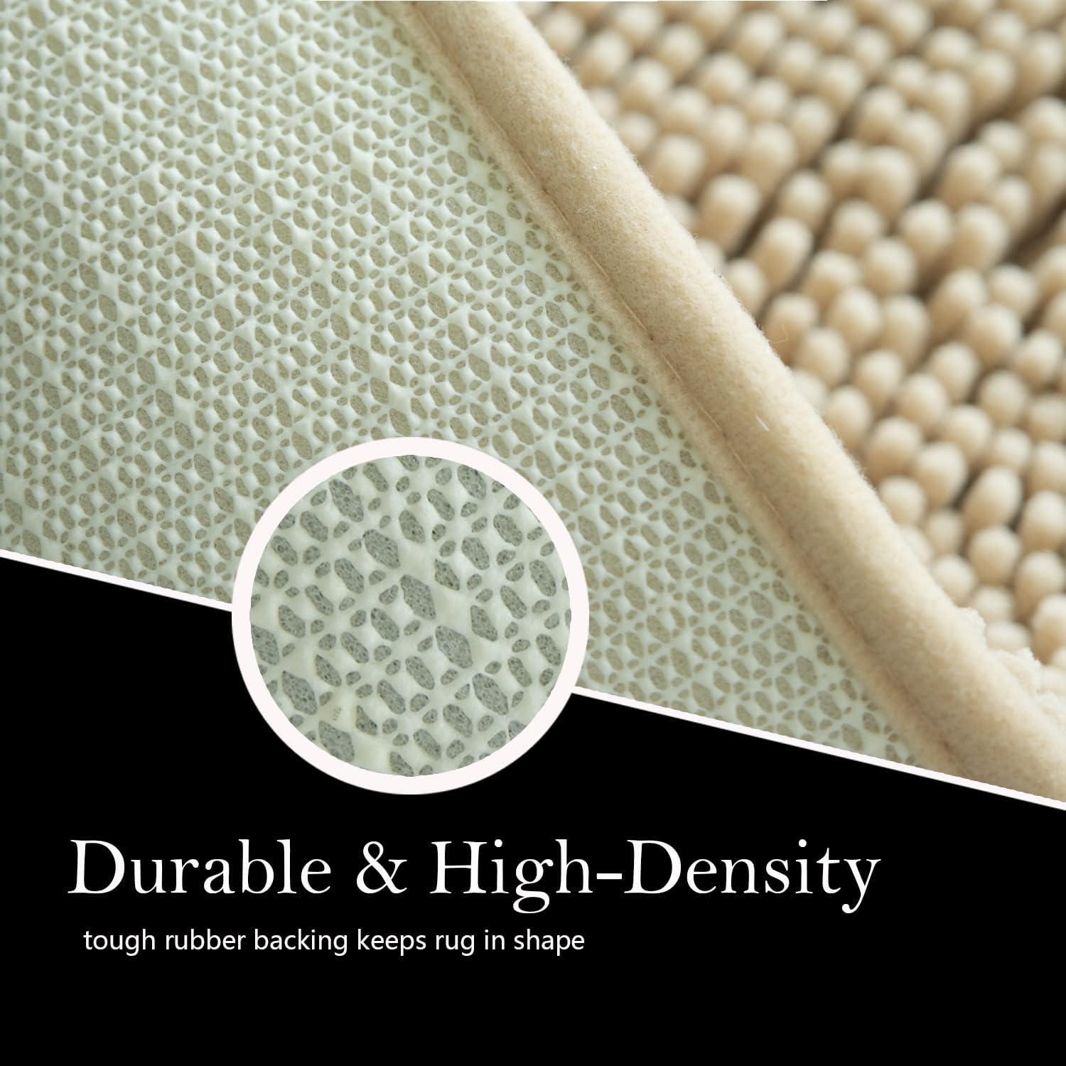 Juego de 2 Alfombrillas de Baño AINAHYVA Beige Antideslizante