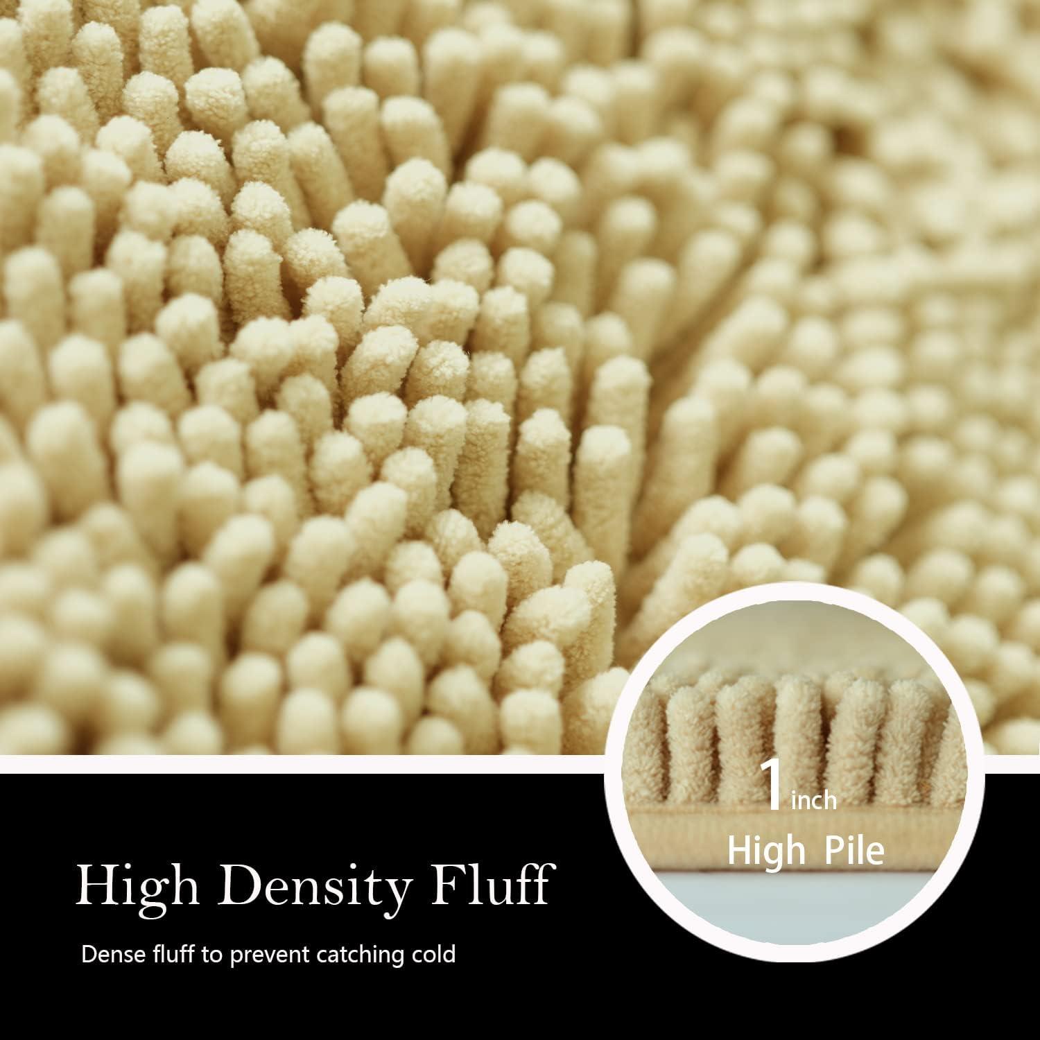 Juego de 2 Alfombrillas de Baño AINAHYVA Beige Antideslizante