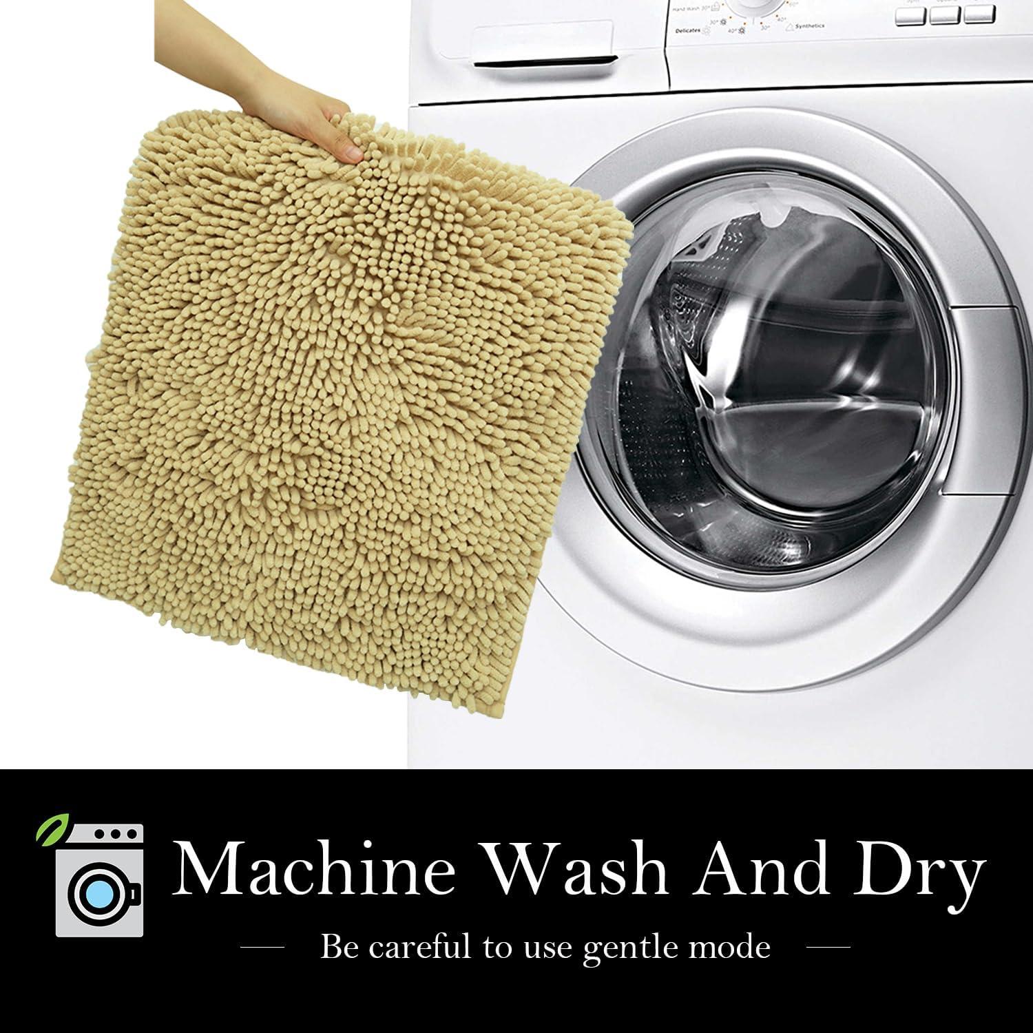 Juego de 2 Alfombrillas de Baño AINAHYVA Beige Antideslizante