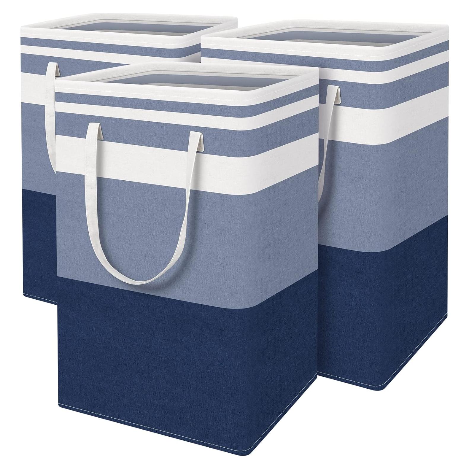 Cesta de Ropa Plegable BlissTotes 3-Pack 75L Azul