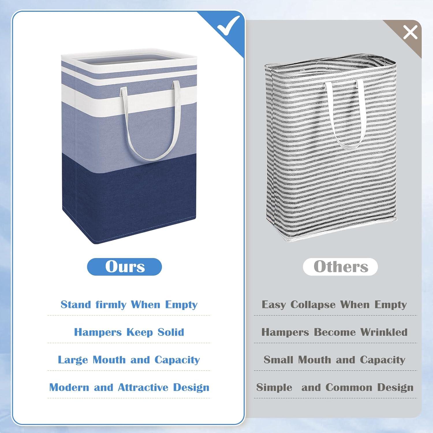 Cesta de Ropa Plegable BlissTotes 3-Pack 75L Azul