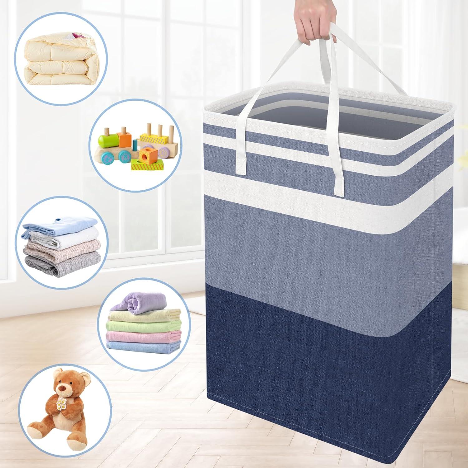 Cesta de Ropa Plegable BlissTotes 3-Pack 75L Azul