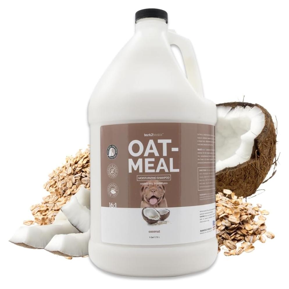 Bark2Basics Oatmeal Dog Shampoo, 1 Gallon - Natural Colloidal Oatmeal, Natural Ingredients, Calms Dry Itchy Irritated Skin, Moisturizes and Soothes the Skin and Coat, Professional Grade