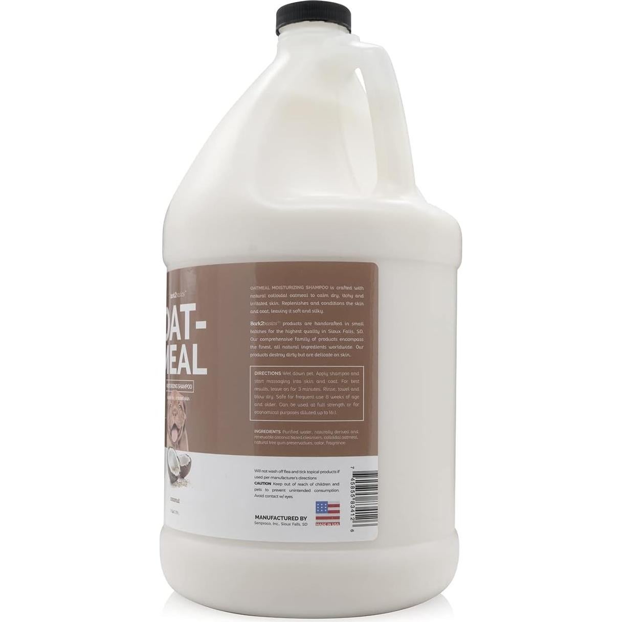 Bark2Basics Oatmeal Dog Shampoo, 1 Gallon - Natural Colloidal Oatmeal, Natural Ingredients, Calms Dry Itchy Irritated Skin, Moisturizes and Soothes the Skin and Coat, Professional Grade